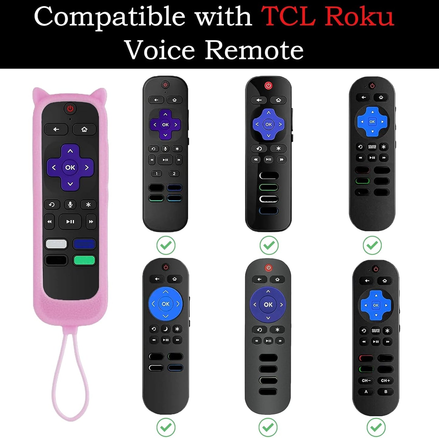 Gavyqier 2Pack 4K+ 2021 4K 2021 Remote Case for Roku | TCL | Hisense - Silicone Universal Protective Controller Sleeve