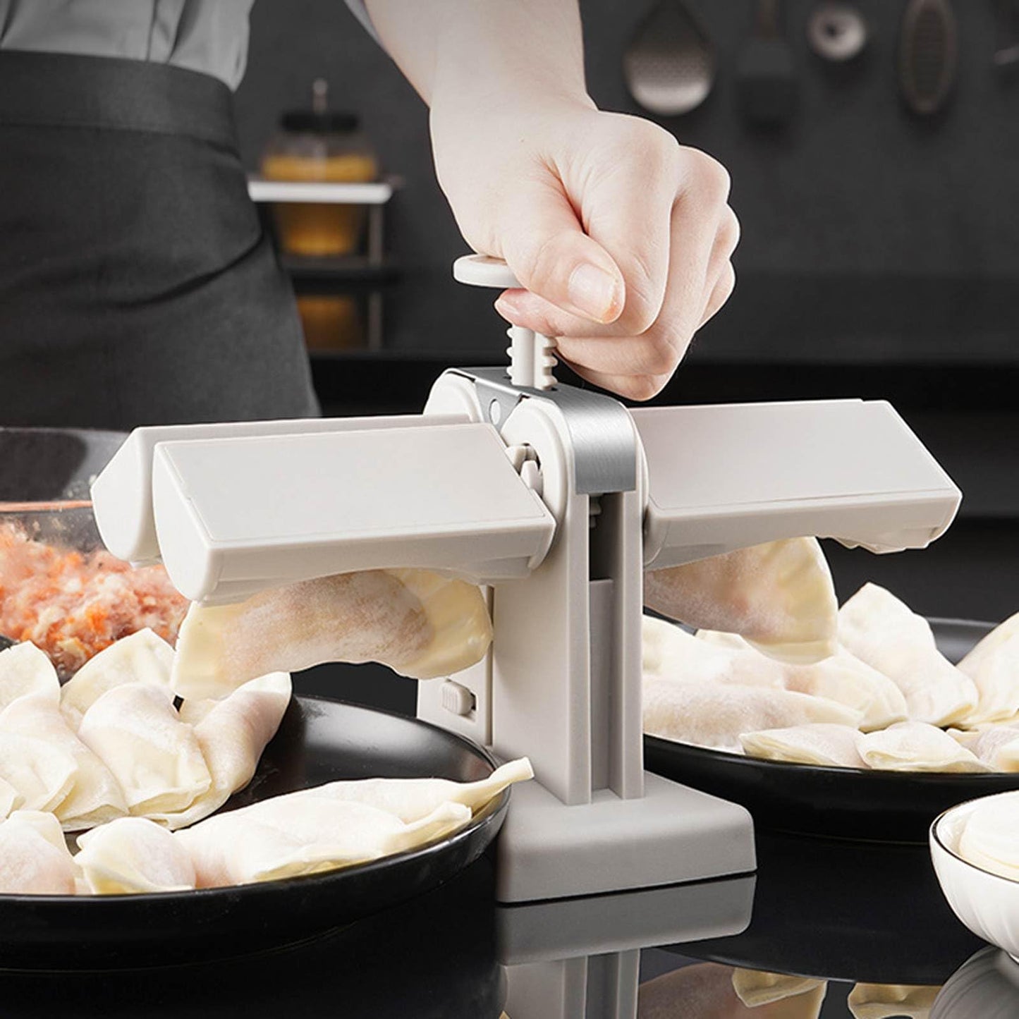 Dumpling Maker, Press Double Head Dumpling Maker Machine for DIY Beautiful Dumplings, Household Kitchen Empanada Making Tool, Rapid Forming Empanada Dumpling Mold For Home Kitchen Pastry Makin