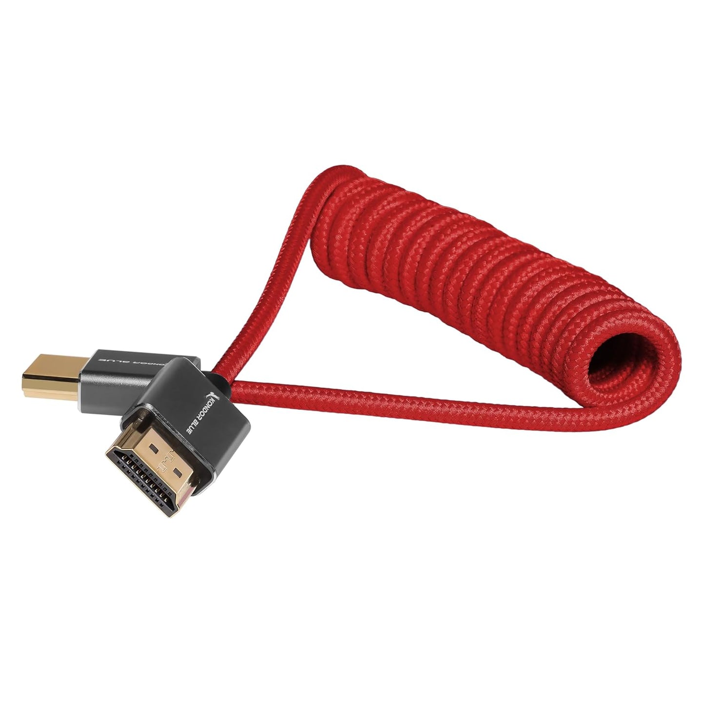2.0 12"- 24" 4K 60Hz 18Gbps, 3D, KONDOR BLUE | Ful HDMI Type A Male to Male Coiled Braided Cable | HDR, Reinforced |