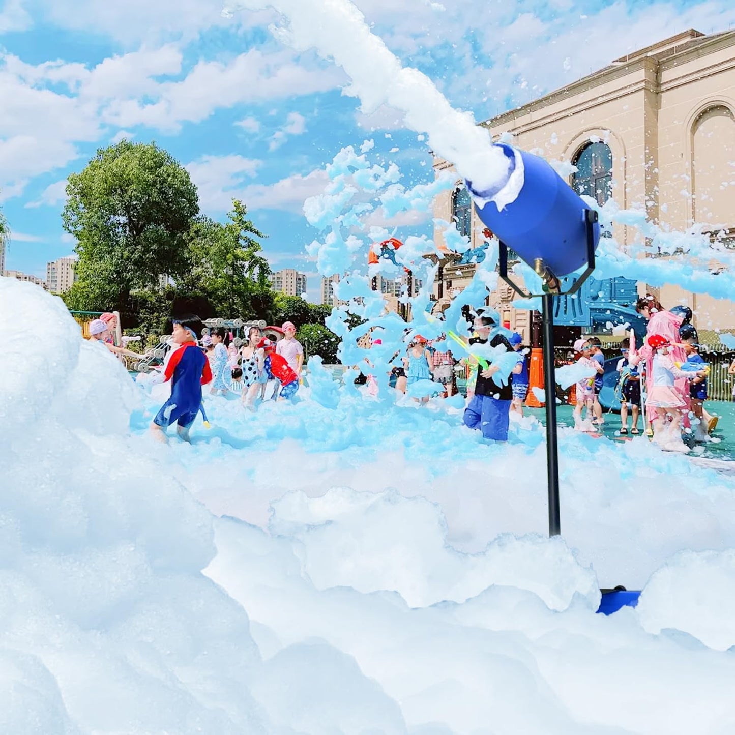 Foam Machine for Party, Party Foam Machine with Water Tank, Foam Cannon for Garden, Pool, Indoor, Birthdays, Celebrations, and Backyard Events (Blue)