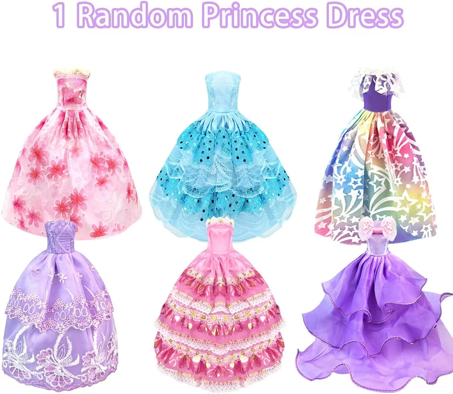 Skiennix Doll Clothes Set - 11.5 Inch Doll Dress Up with Wedding Gown, Fashion Dresses & Accessories