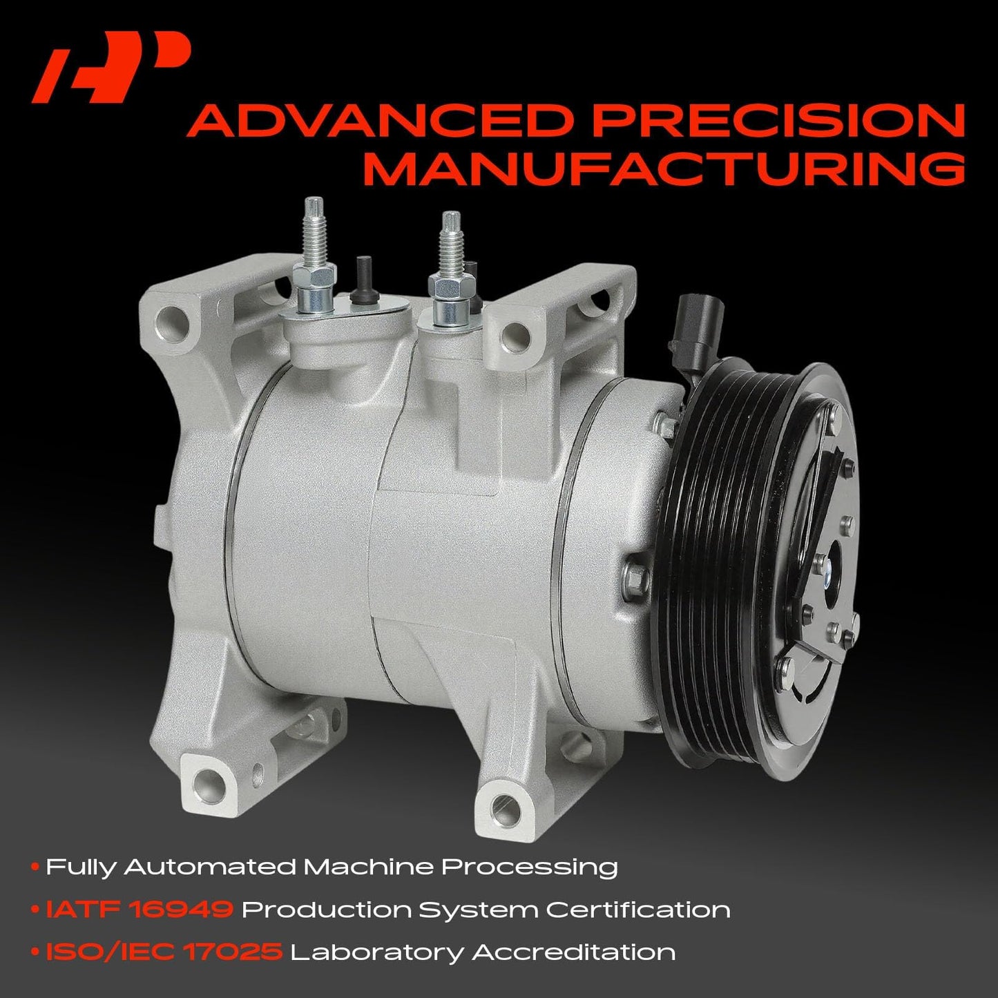 A-Premium Air Conditioner AC Compressor with Clutch Compatible with Dodge Durango 3.6L 2012-2015, with Rear A/C Only