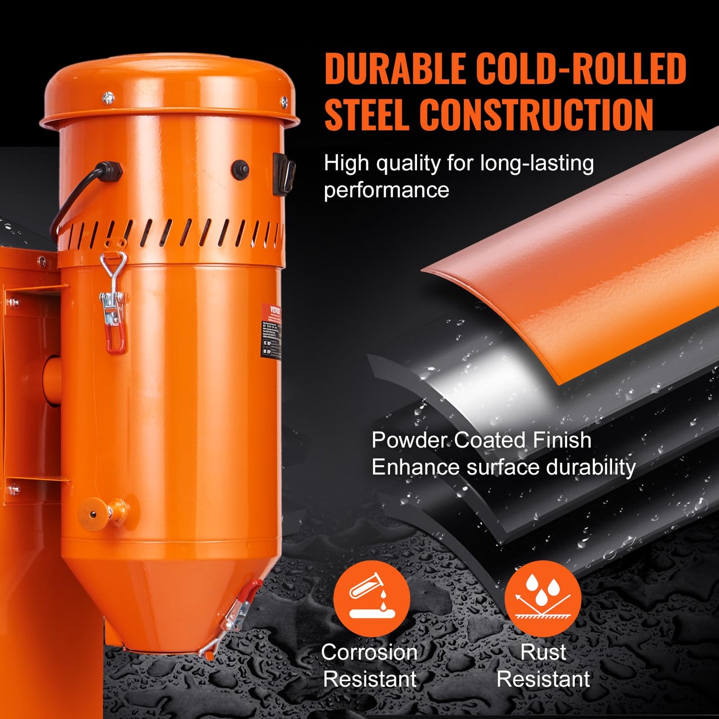 Dust Collection System: 1.6-HP Dust Collector Media Reclaimer with 1.8 Gallon Capacity - Universal Fit for Sandblaster Cabinets and Media Blasters
