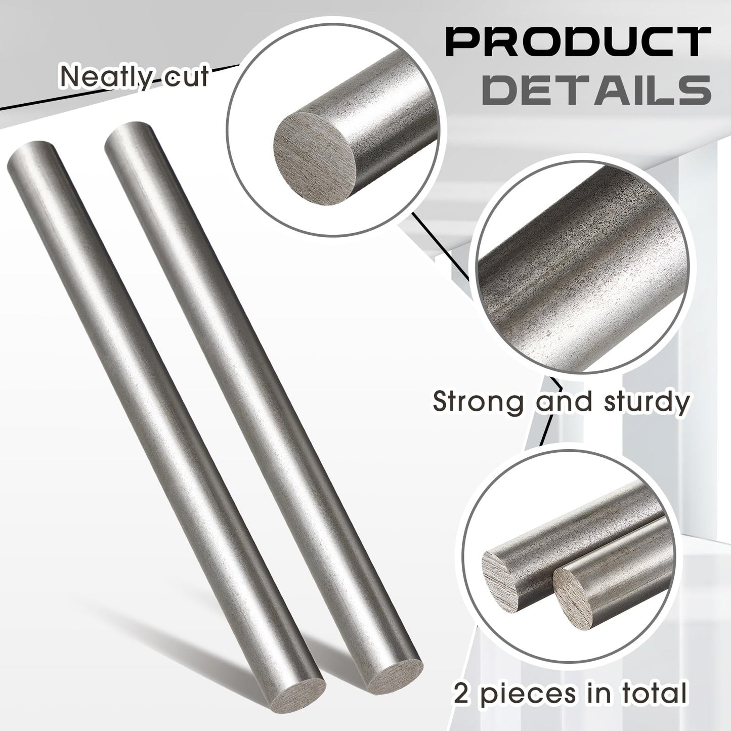 Gisafai 2 Pcs 1018 Carbon Steel Round Rod 1" Diameter, 12" Length Cold Rolled Steel Bar Unpolished Finish Rod for Shaft Gear Drill Lathes Boring Machine Turning Miniature Axle Stock