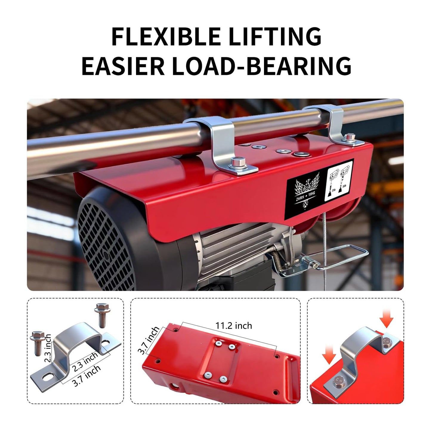 Electric Hoist, 2200 lbs 110V Electric Winch with 14 ft Wired Remote Control, 40 ft Single Cable Lifting Height, Single/Double Slings, Lift Hoist for Garage Warehouse Factory