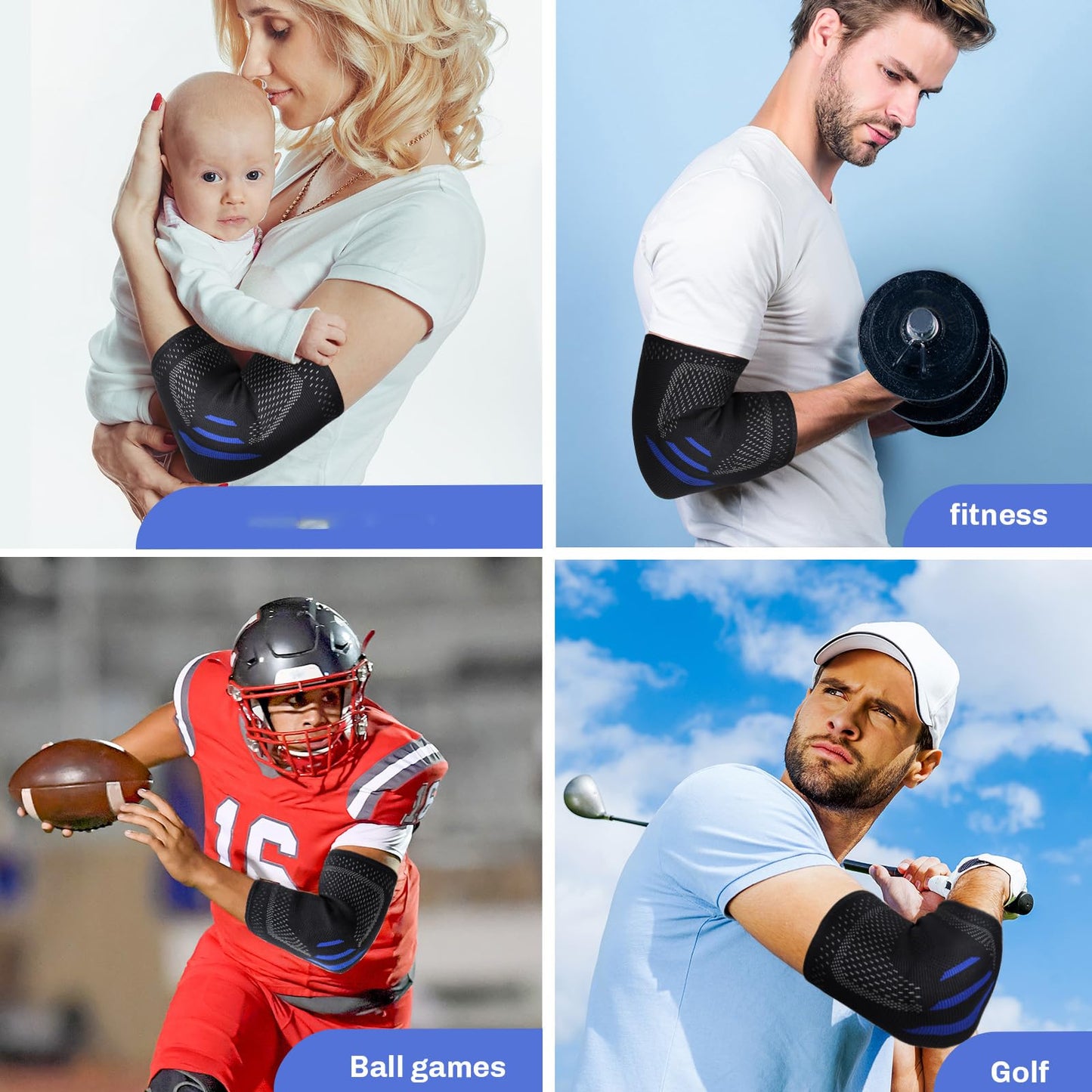 GINTRON Tennis Elbow Brace for Men Women, Compression Sleeve with Integrated Elbow Pads Breathable Tendonitis elbow Support Protector for Sports Golfer's Elbow Arthritis Treatment Reduce Joint Pain