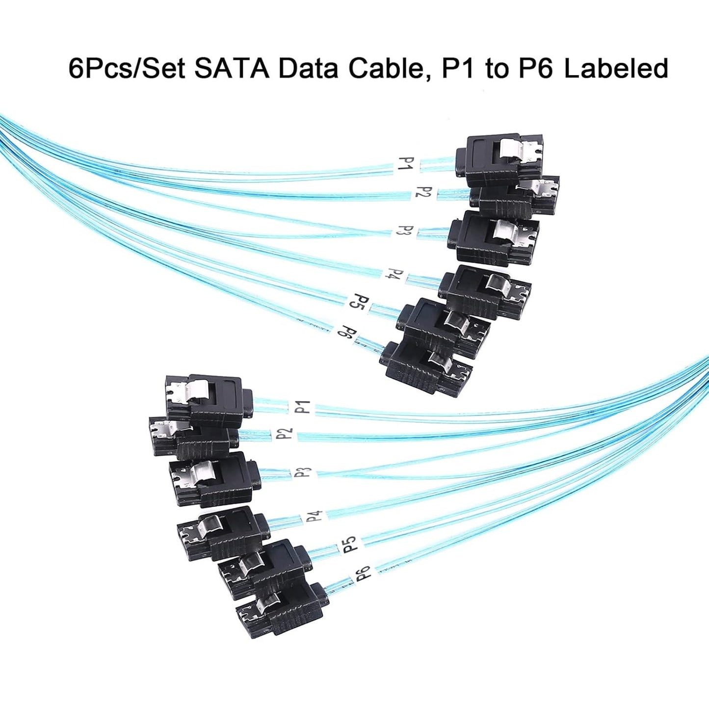 Cable-0.5M, 6Pcs/Set-6Gbps-Sata (1.6FT) ADCAUDX SATA-III HDD-SSD Data-Cable Thin Replacement for Bitcoin