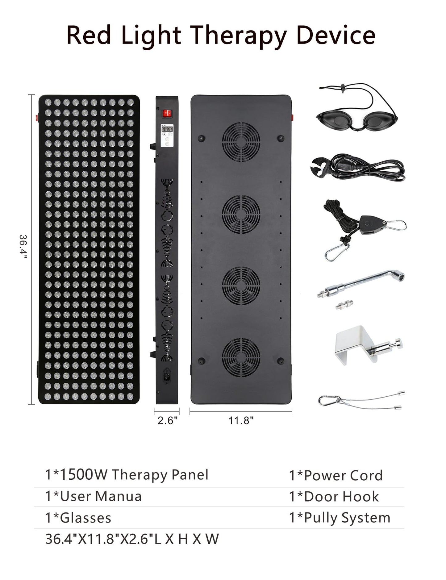 Supersred Red Light Therapy for Body Face,Extra Large Infrared Red Light Therapy Panel Full Body for Pain Relief,LED 660nm Red Light Panel & 850nm Near-Infrared Therapy Device (300 LEDs - 1500W)