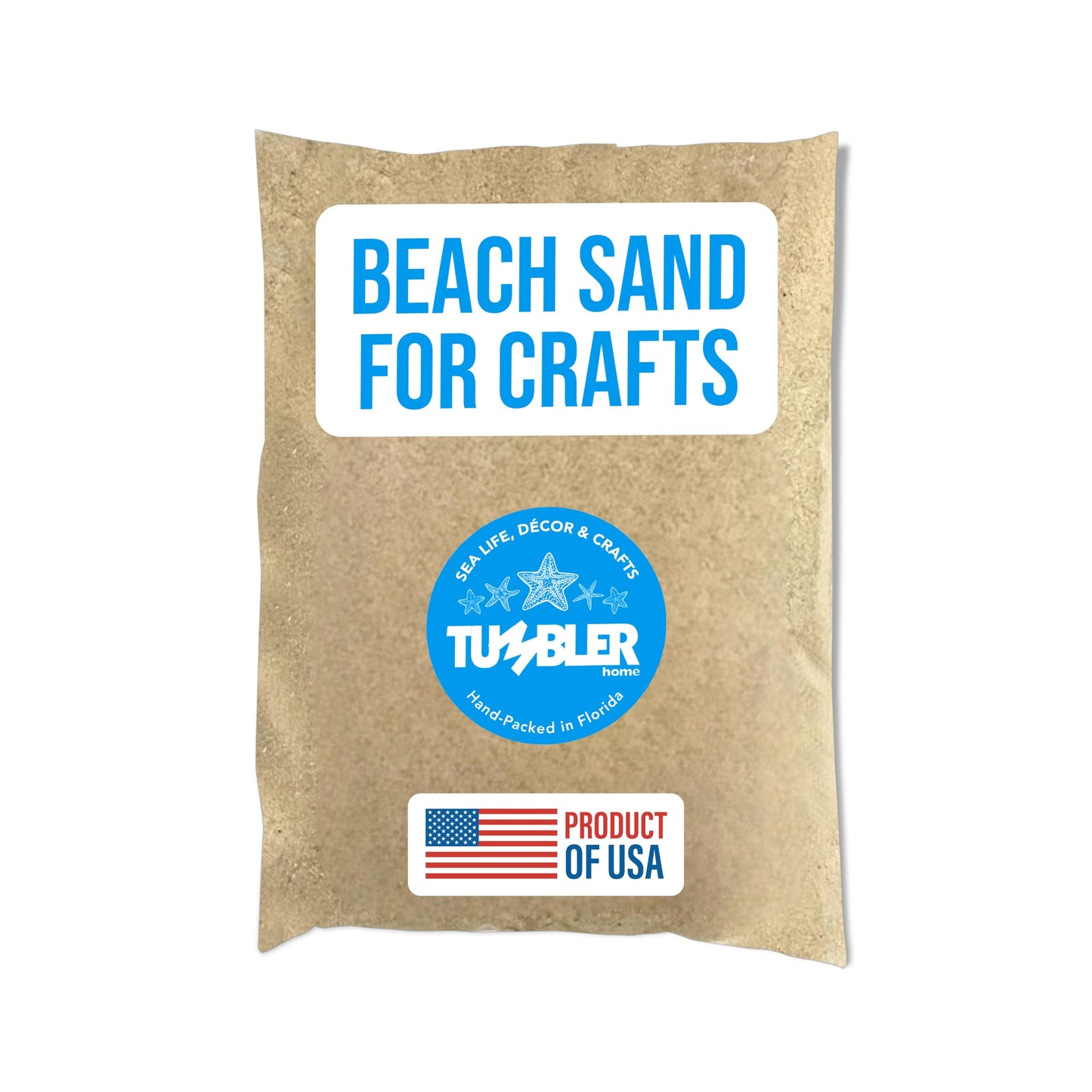 Tumbler Home Real Beach Sand from Florida - 2 Pounds of Fine Decorative Sand for Crafts, Vases, Décor, Weddings, Terrarium, Aquariums, Crafting or Resin Art. Soft & Natural. Made in USA. 2lbs (Beach)