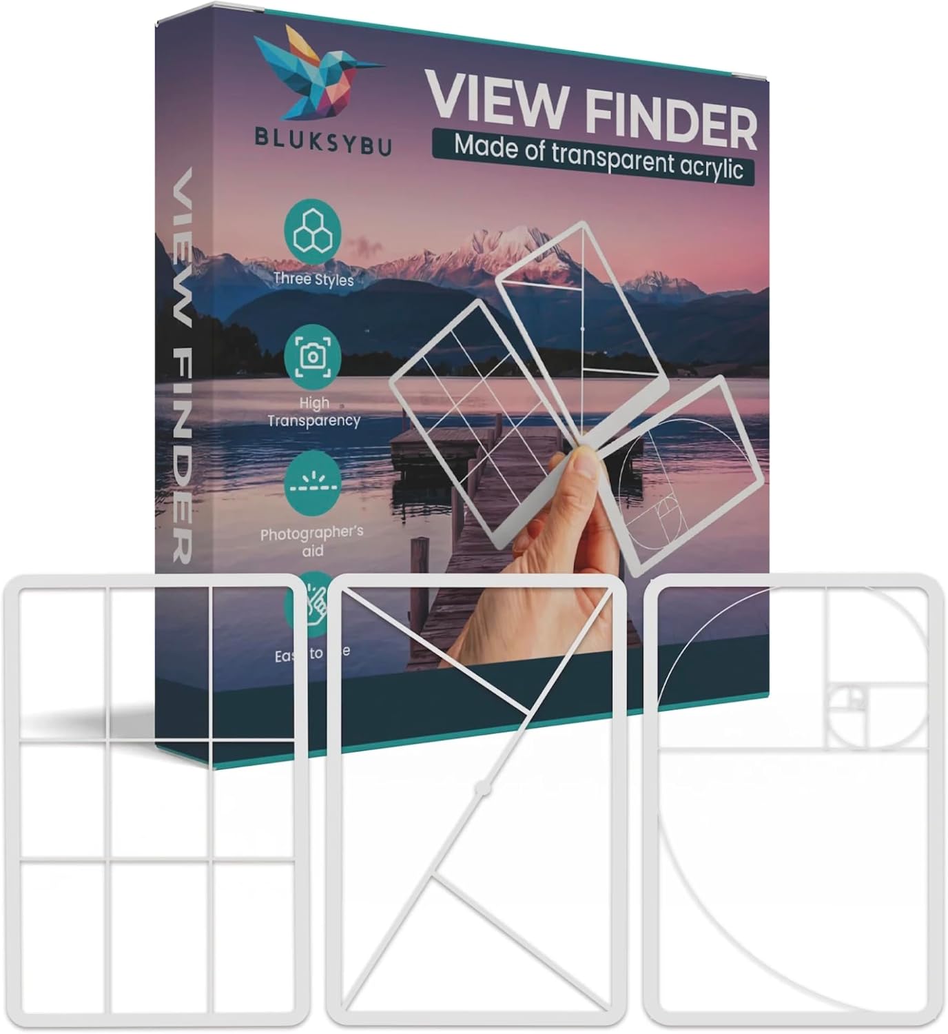 Fibonacci View Finder for Artists & Photographers - Golden Ratio Viewer - Fibonacci Composition View Finder |