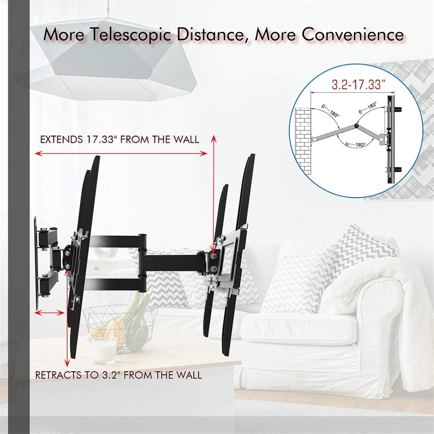 DESIGNSCAPE3D 32-65" 400 400, 35 -10~10 Adjustable TV Stand Mount, VESA * KG Capacity, Tilt