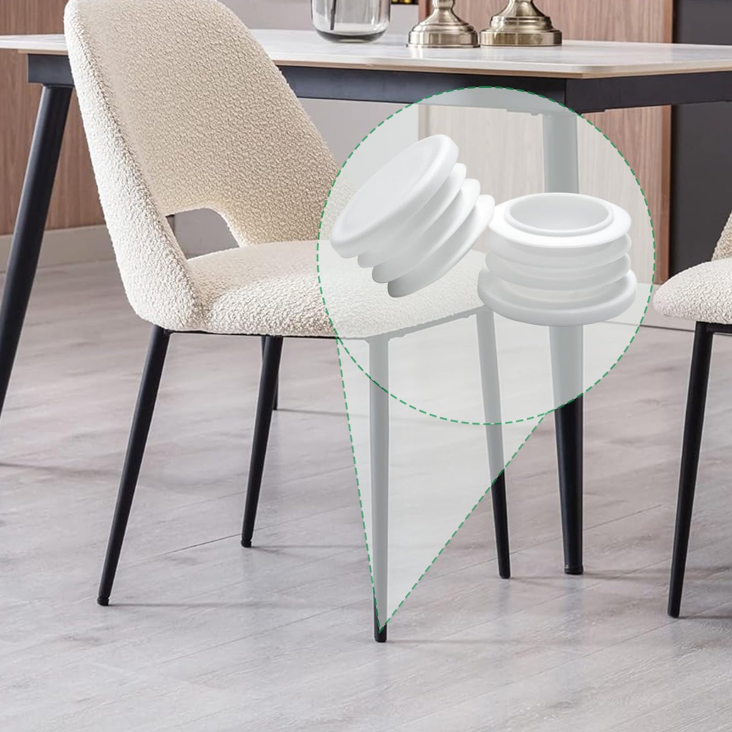 1-7/8"(48mm) Plastic Hole Plugs White -Round Chair Leg Caps, Flush Mount Pipe Plugs, Tubing End Caps for Metal&Wood Legs Tube, Outdoor Furniture Feet caps,for Pipe Wall thicknesses of 2.5-4 mm,12 PCS