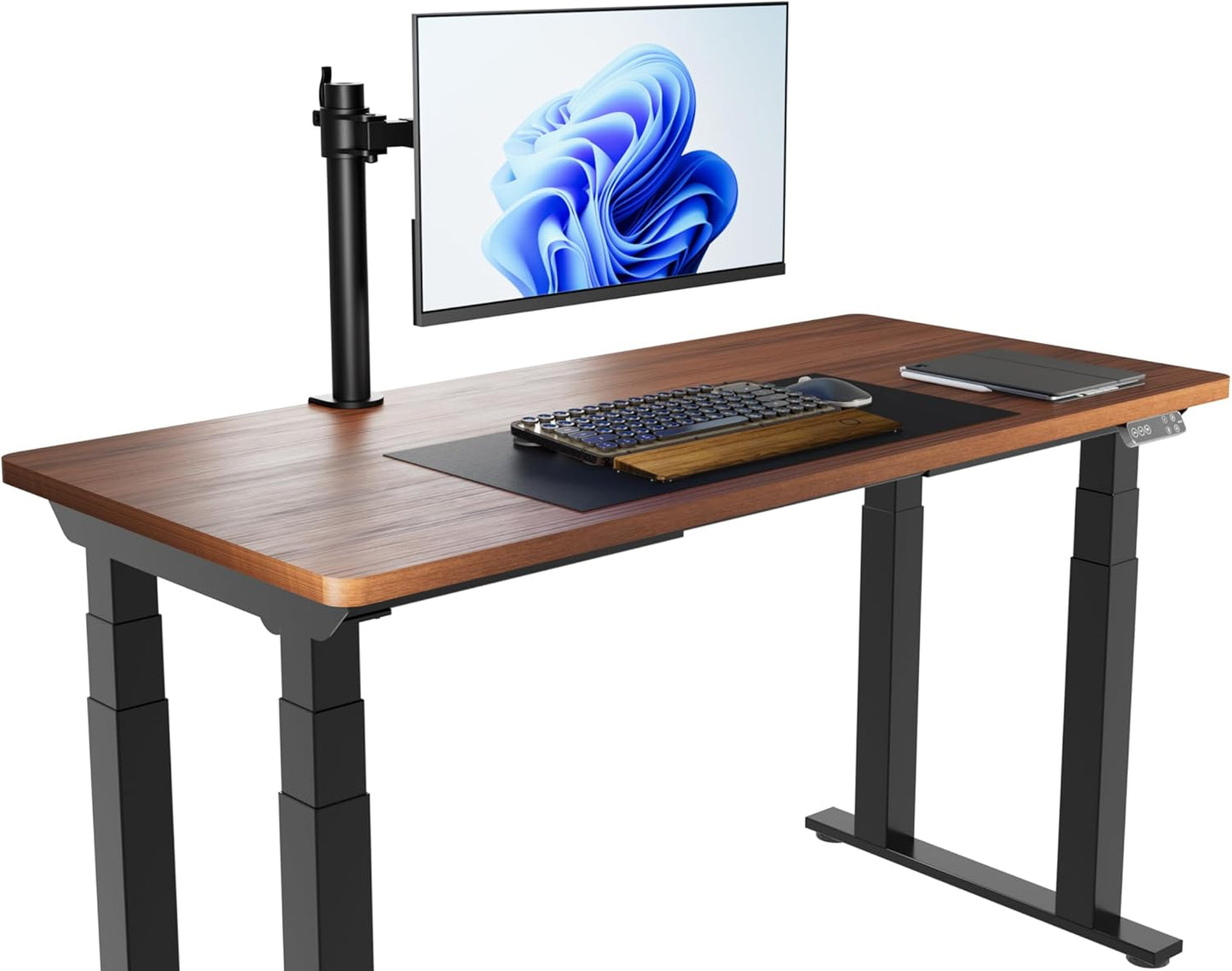 Amazon Basics 13-30" Single Computer Monitor Stand with Cable Management, Height Adjustable VESA Desk Arm Mount, Fully