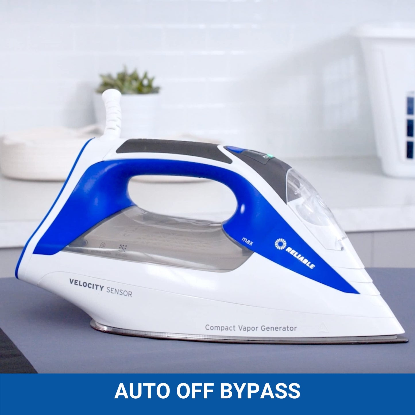 Reliable Velocity 240IR Steam Iron for Sewing, Quilting and Clothes, 1800W Compact Vapor Generator, Leak Free Continuous Steam, Touch Activated Control, Scratch Resistant and Easy to Clean Soleplate
