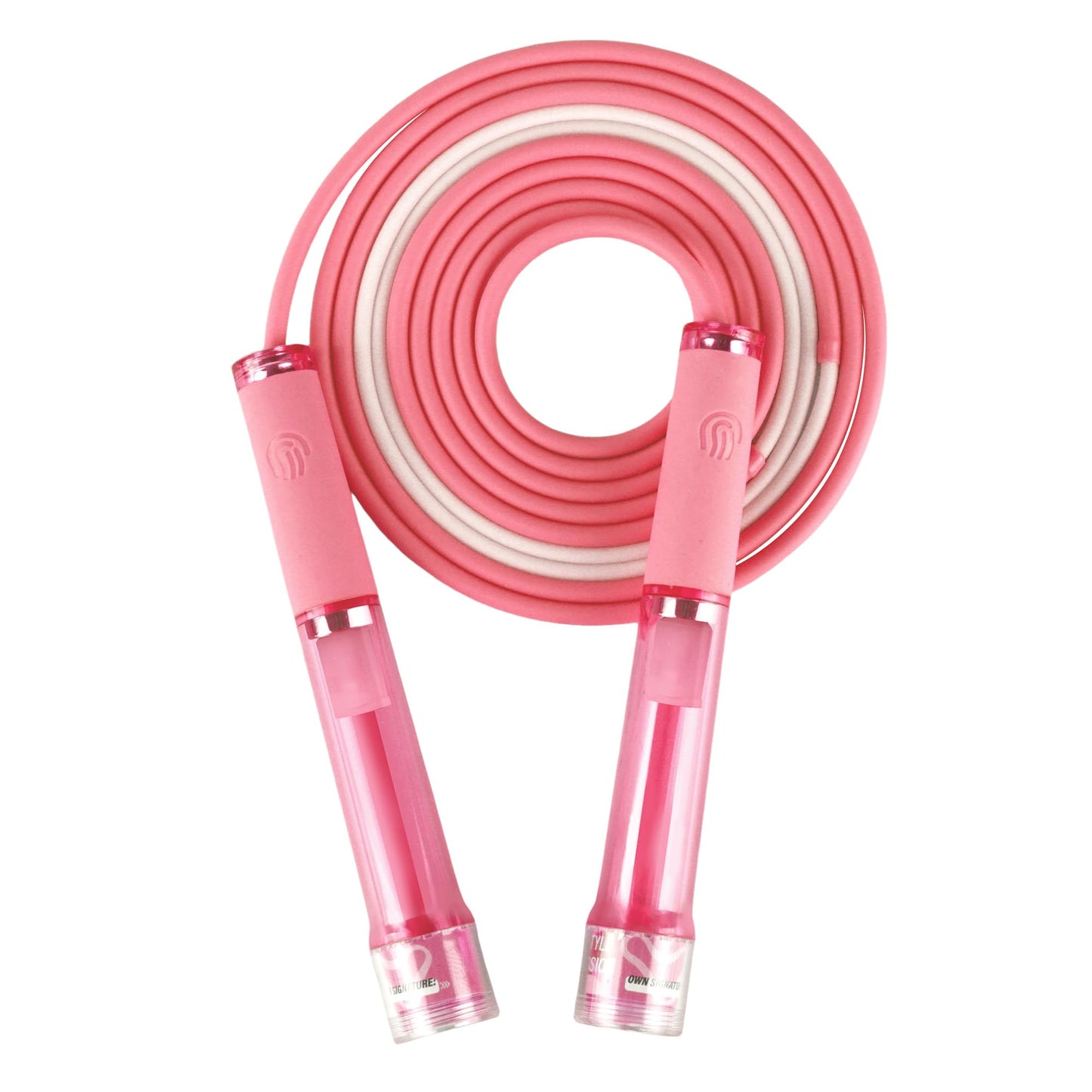 YUEDONG Kids' Double Bearing Jump Rope - Adjustable 2.8m Durable PVC Skipping Rope with Anti-Slip Grip & Fingerprint Grooves for Boys & Girls, Smooth Fast Spin for Home Exercise & School PE (1, PINK, 280MM)