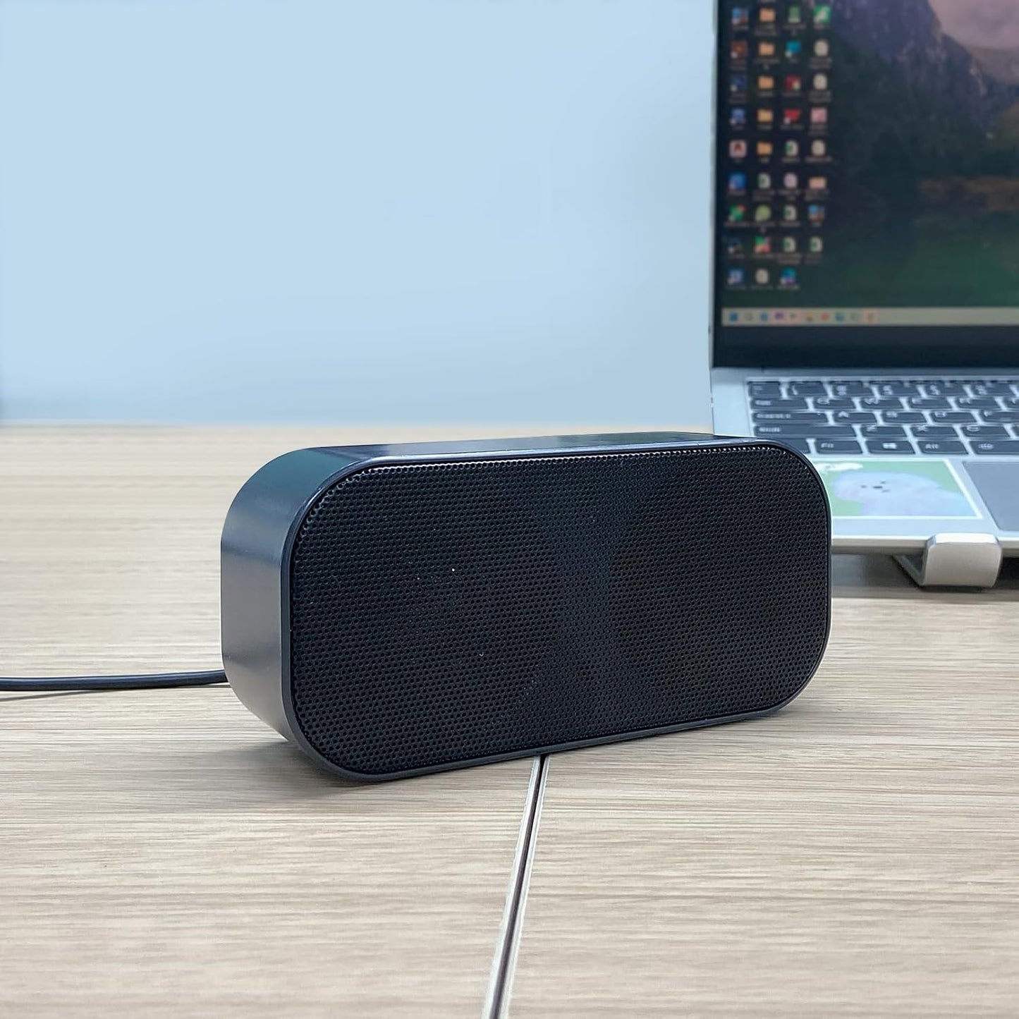 shuley Computer Speaker for Desktop, Wired PC Speaker, Portable USB Speaker for Laptop, Plug and Play, Sound-bar