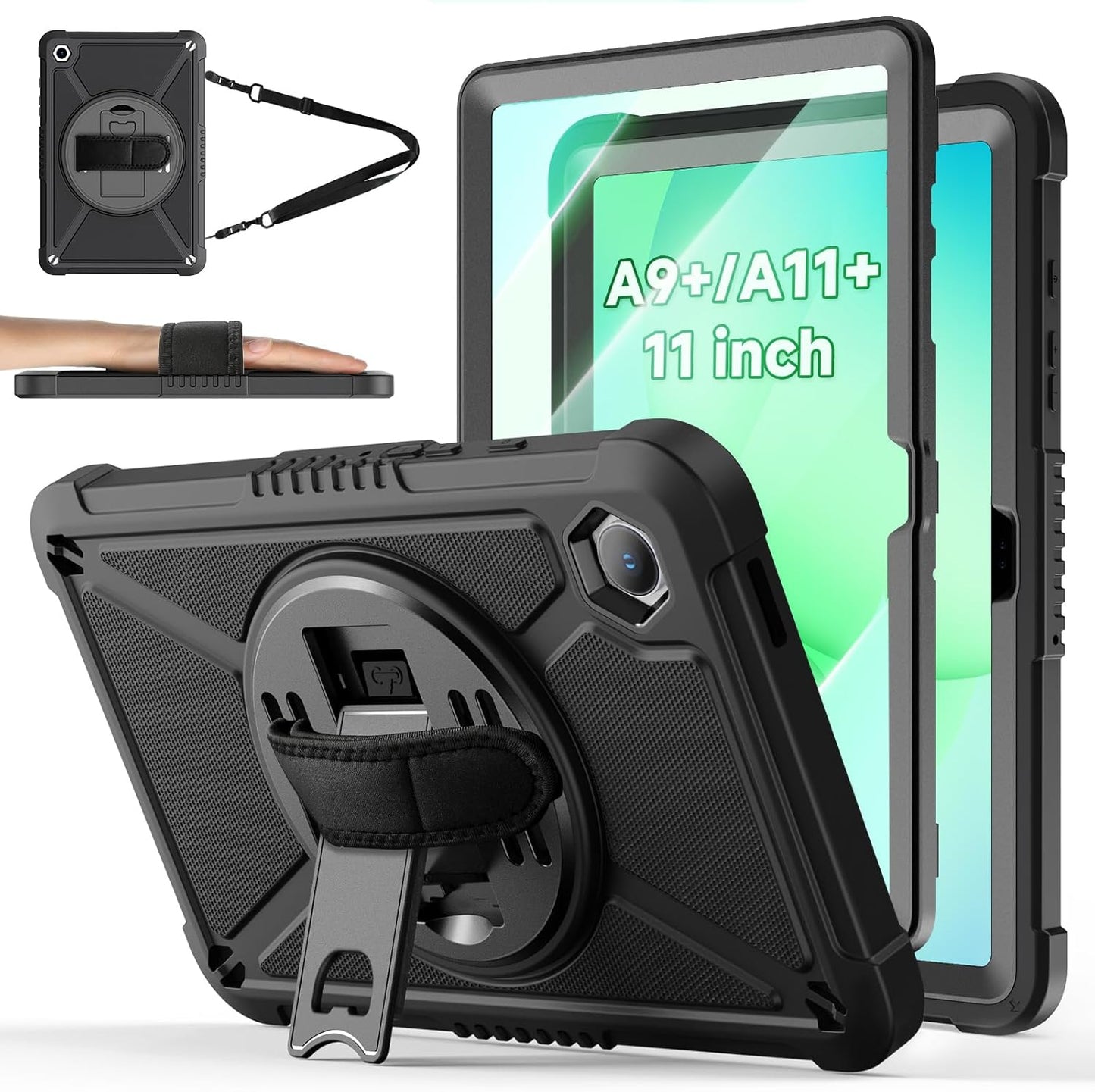 ZtotopCases A11+ Plus/A9+ 11-Inch 2025/2023, Protector+360 A11+/A9 for Samsung Galaxy Tab Shockproof Hard Duty Case
