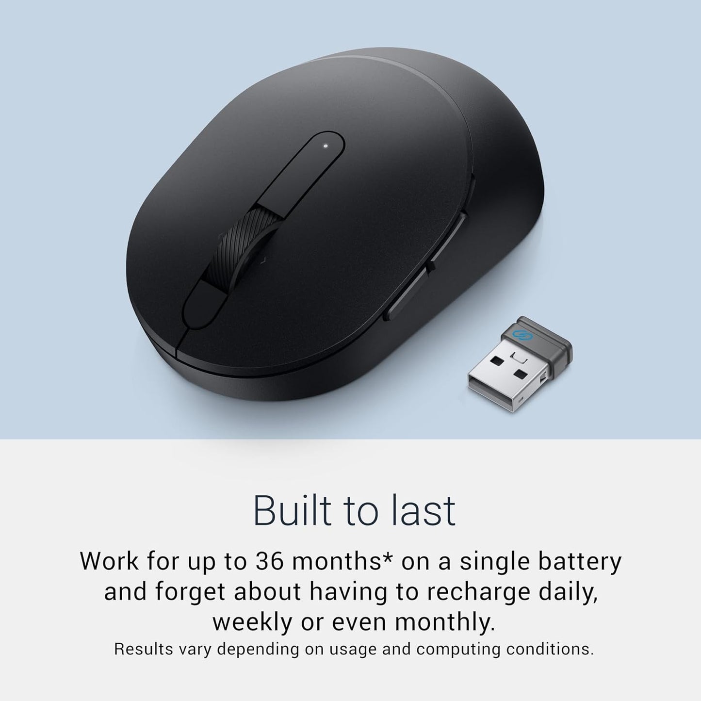 Dell MS355 Programmable 250Hz, 3-Year Silent Mouse - Scroll Wheel, Secure Dual-Mode Connectivity, Adjustable DPI
