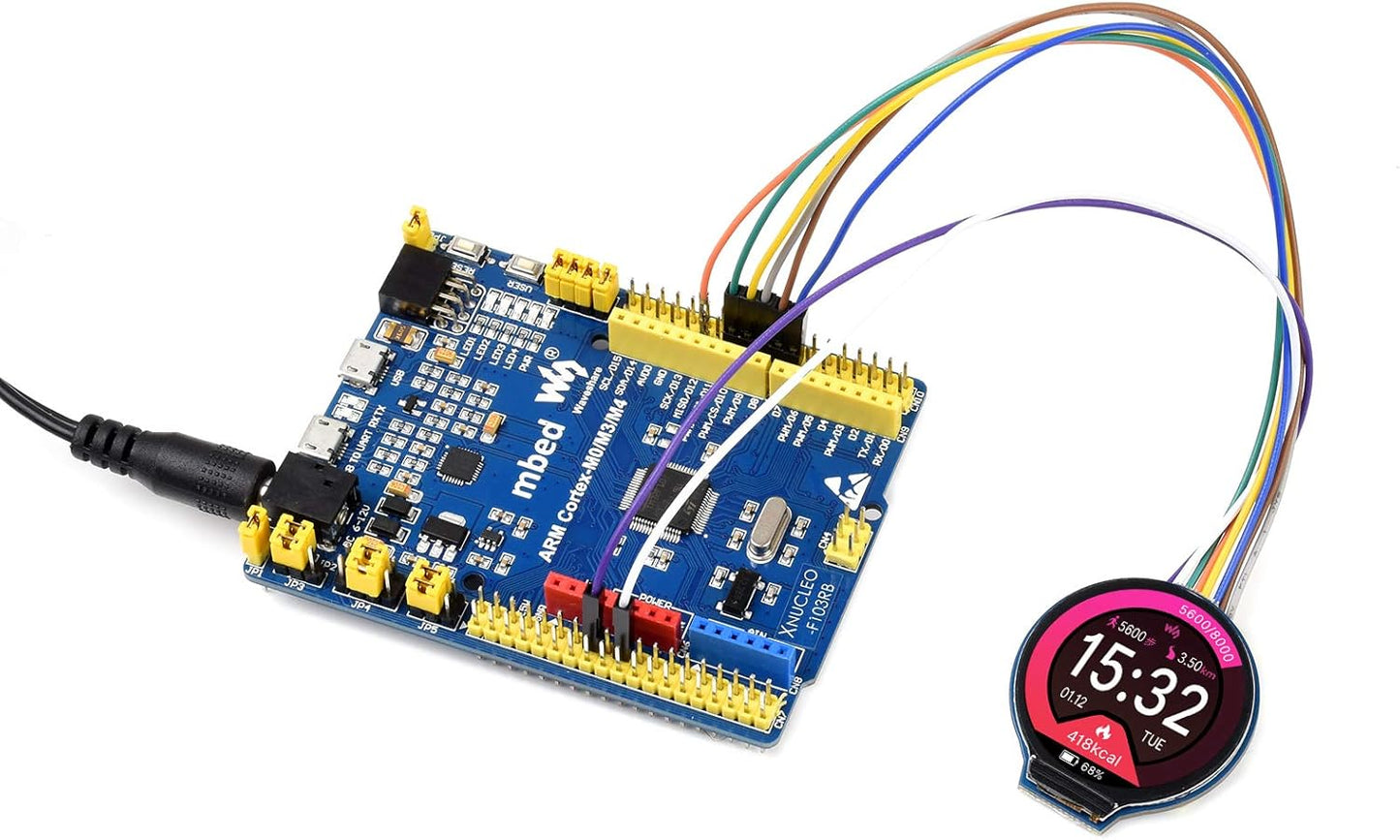 waveshare 1.28inch 240240 65K 4B/3B+/3B/2B/Zero/Zero STM32,Embedded GC9A01 Round LCD Display Module Resolution RGB LCD