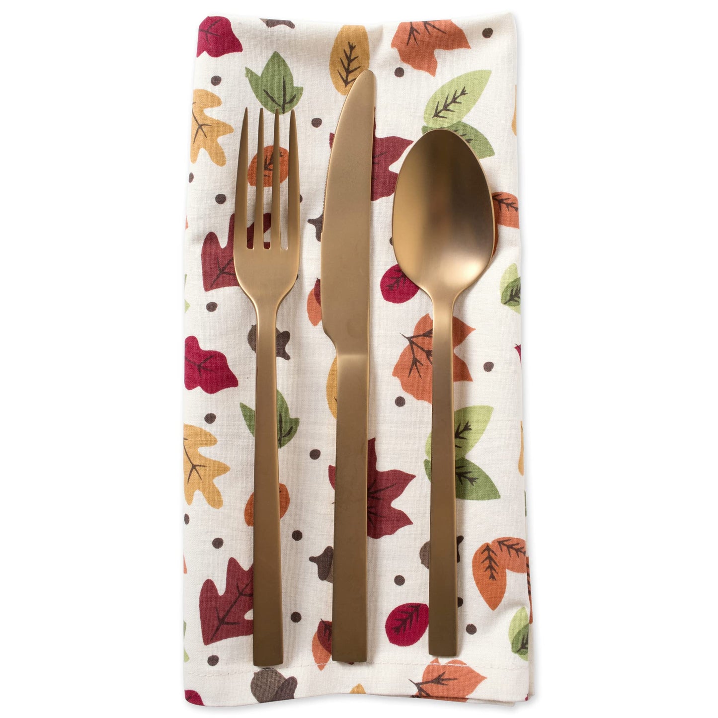 DII 100% Cotton Buffet Napkin Machine Washable, Oversized, Everyday Basic, 20x20, Scattered Leaves