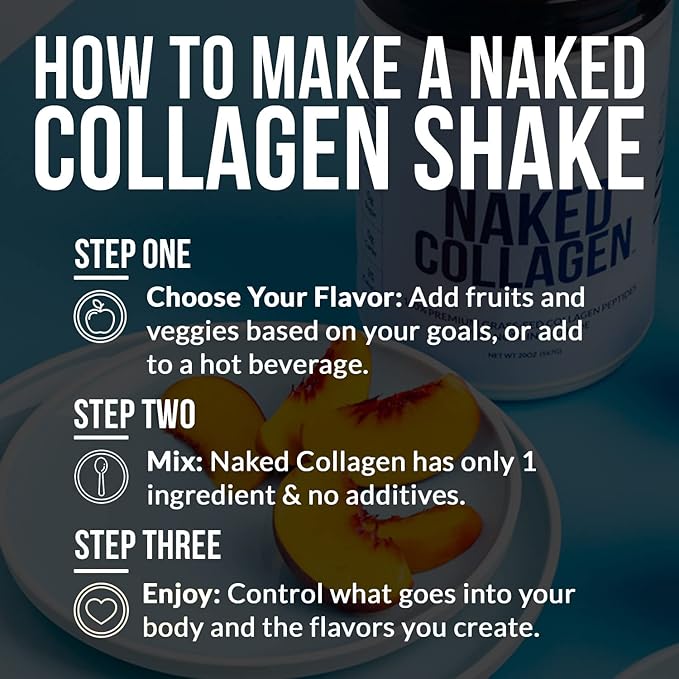 NAKED Caramel Collagen Peptides Protein Powder, 25 Servings, Pasture-Raised, Grass-Fed Hydrolyzed Collagen Supplement, Paleo Friendly, Non-GMO, Keto, Gluten Free, 20oz