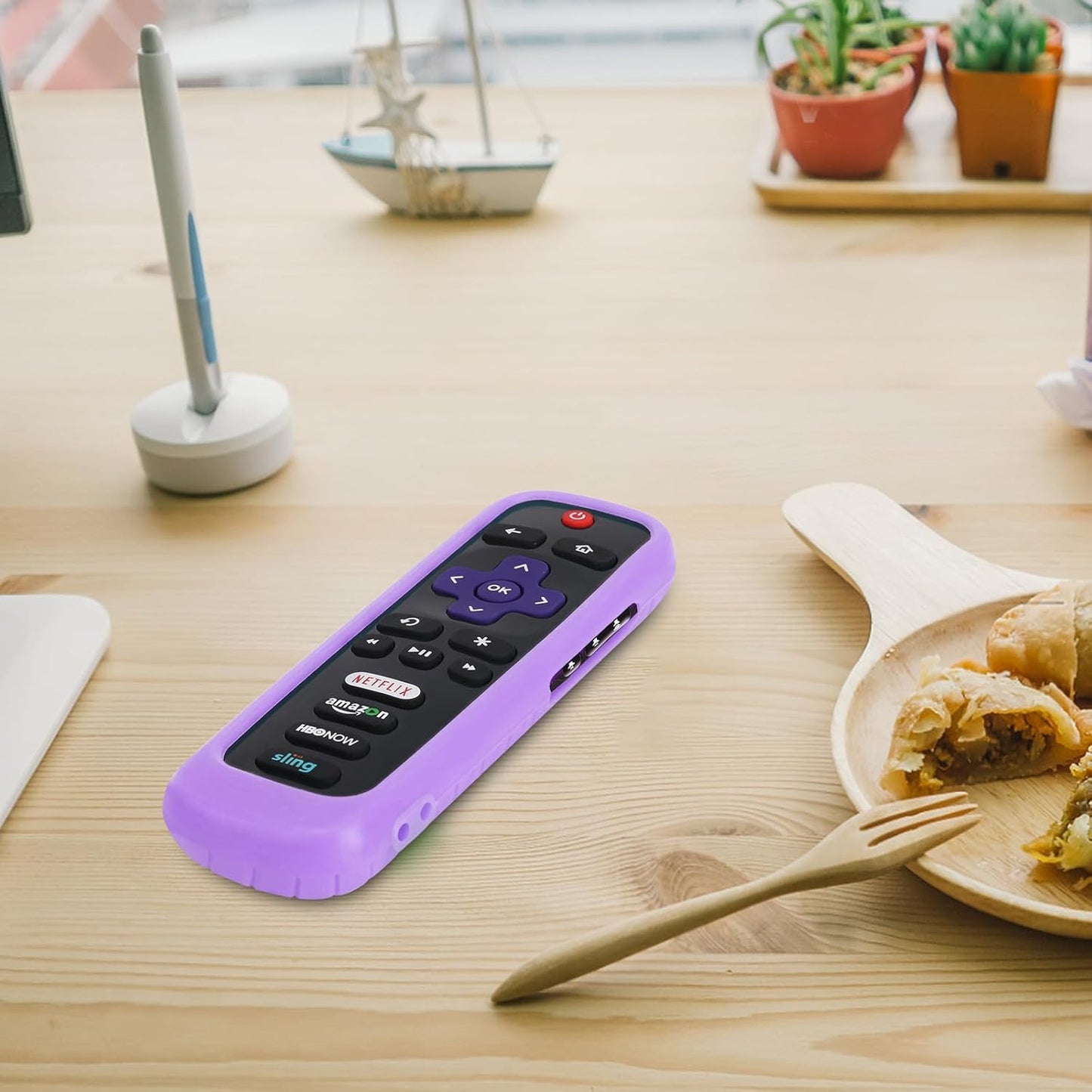 Lambcare Remote Case for Roku, Battery Cover for TCL Roku Smart TV Steaming Stick Remote, Silicone Protective
