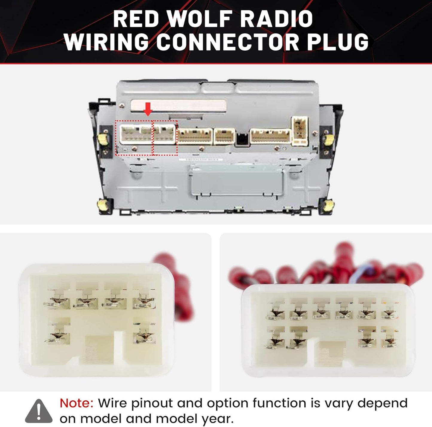1992-2019 4Runner RAV4, 2014-2018 RED WOLF Car Radio Wiring Harness W/Pre-Install Wire Connector Butt for Toyota Camry