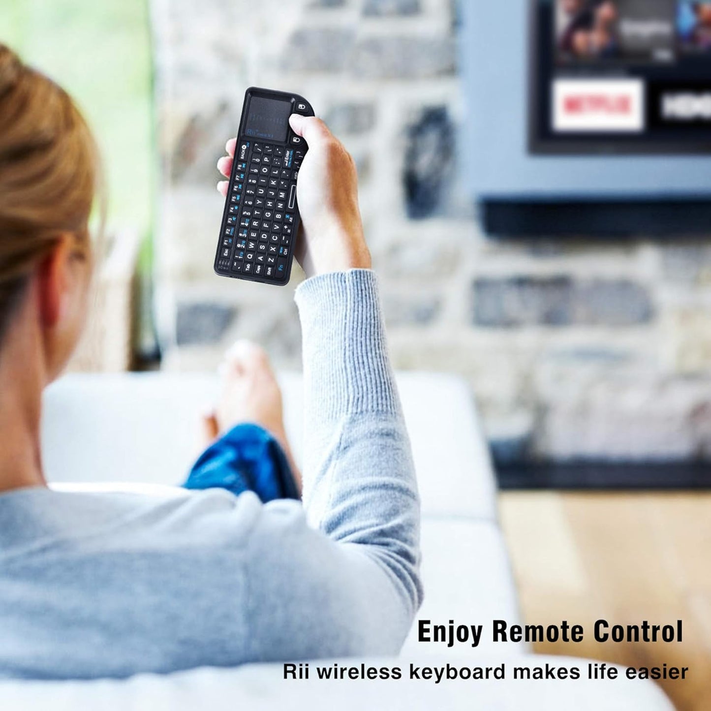 Beastron 2.4G PS3. X1-Black Rii Mini Wireless Keyboard with Touchpad Mouse,Lightweight Portable Controller with USB