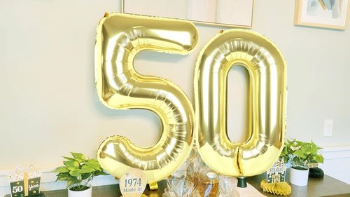 Balloon Numbers | 40 Inch Gold Number Balloons for 5th Birthday & Wedding Decor