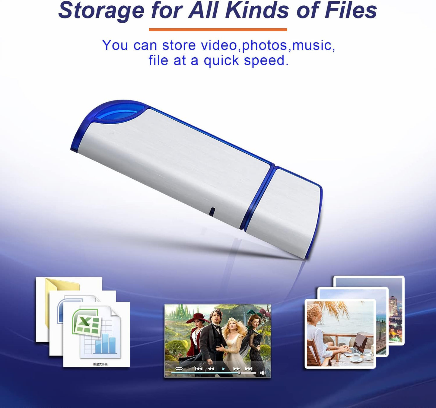MYPIN 32G FAT32 USB Drive, USB Flash Drive Memory Stick Thumb Drive for Computer/Laptop for Photo/Video Backup