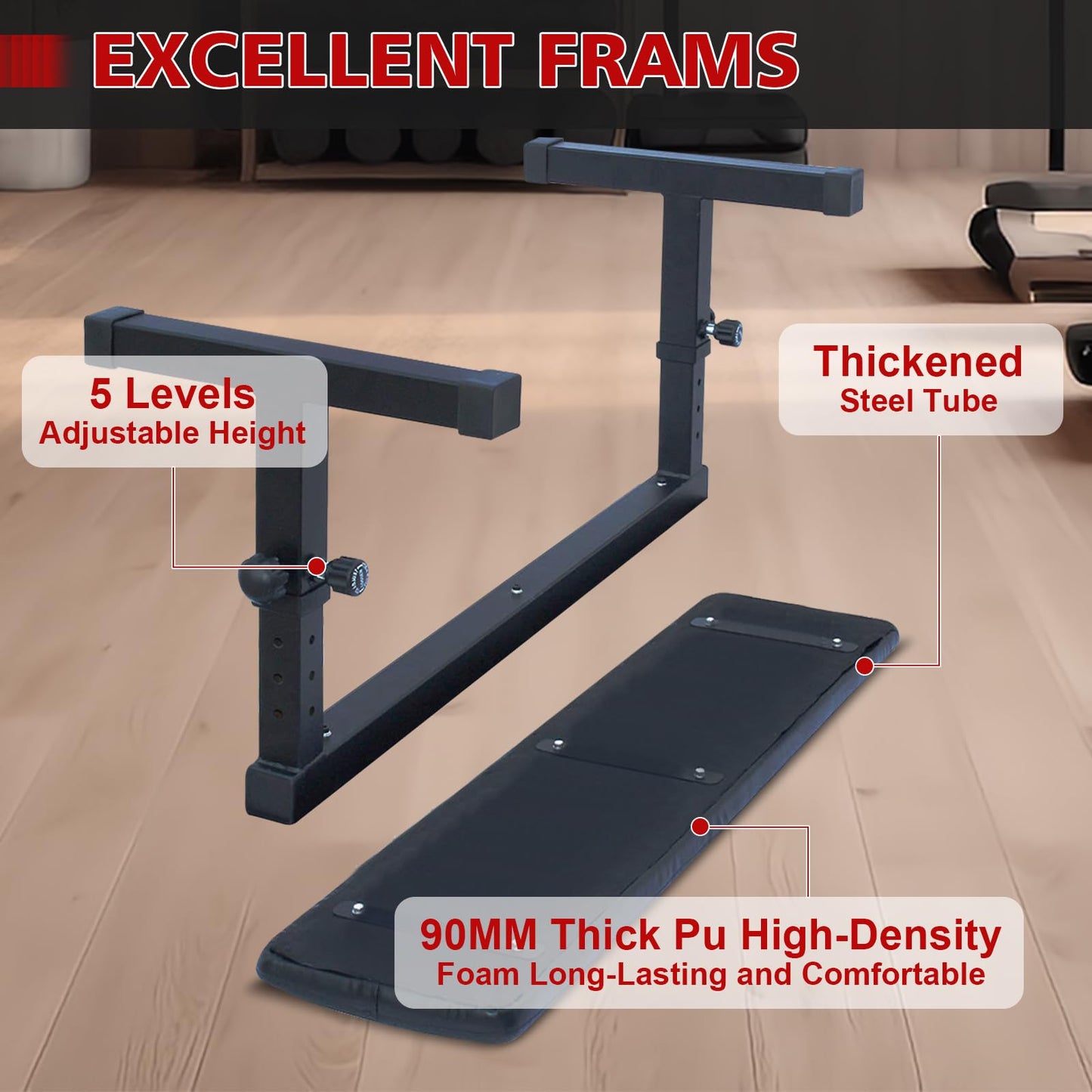 MIUDGIG Flat Weight Bench, Adjustable Height Strength Training Bench, Heavy Duty Workout Bench for Home Gym, Multifunctional Exercise Bench Press for Full Body Exercises & Fitness, Home/Gym Easy Assembly