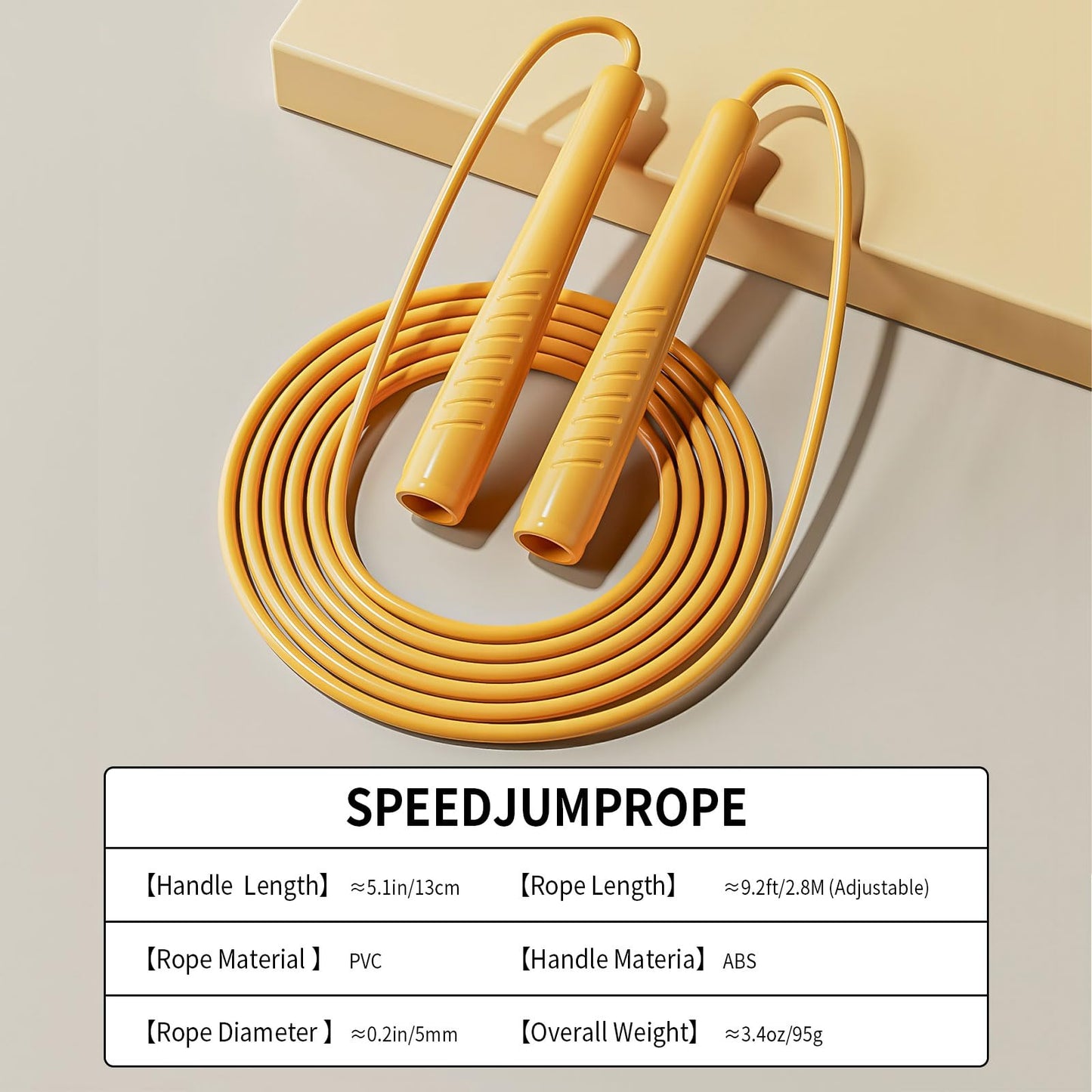Jump Ropes Kids, Adjustable Children Jump Rope with ABS Handles and PVC Rope for Child Student Toddler (Yellow)