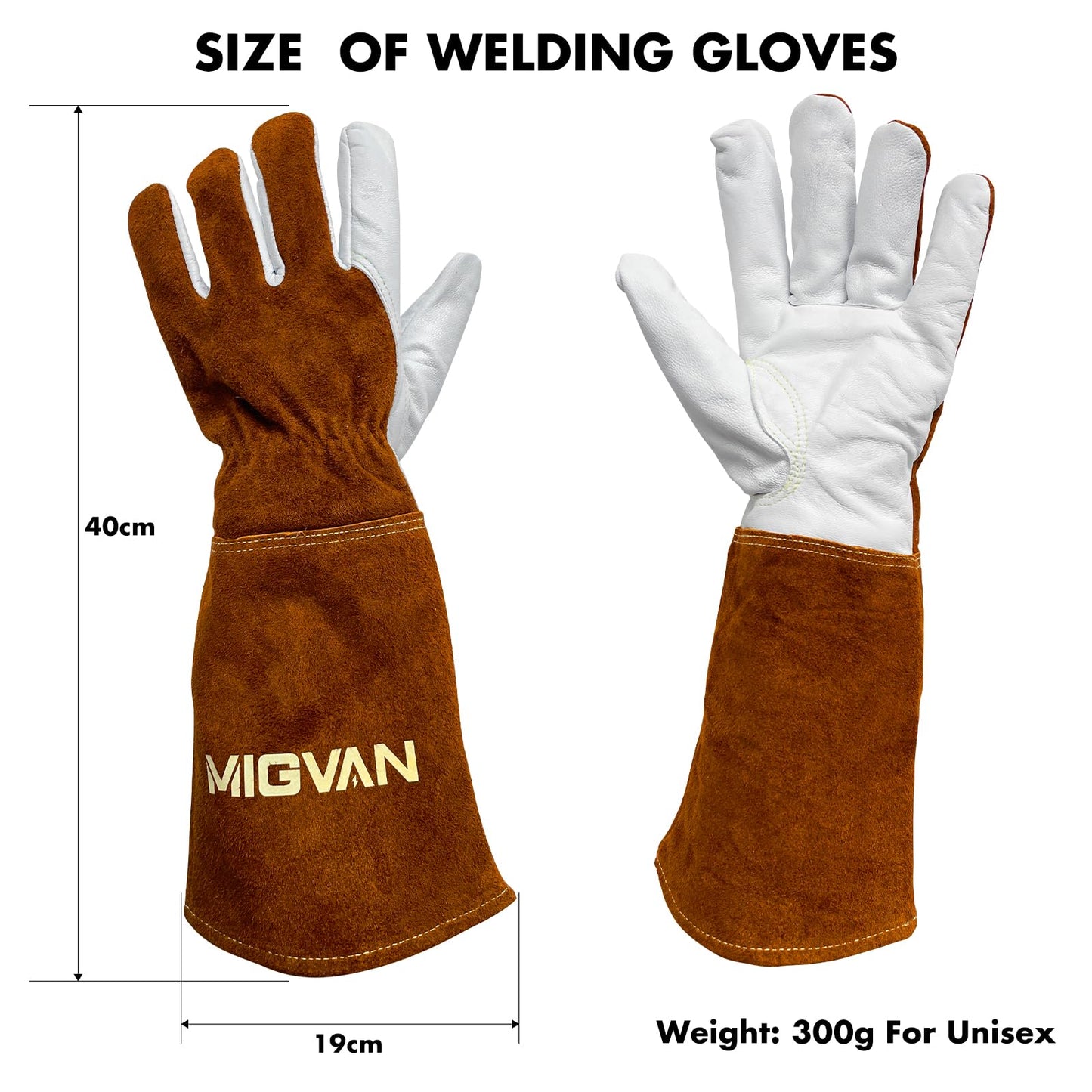 MIGVAN Welding Helmet Auto Darkening H-21, Leather MIG Welding Gloves 16 Inches, Leather MIG Welding Work Apron, Comprehensive Set Simplifies the Welding Tasks.