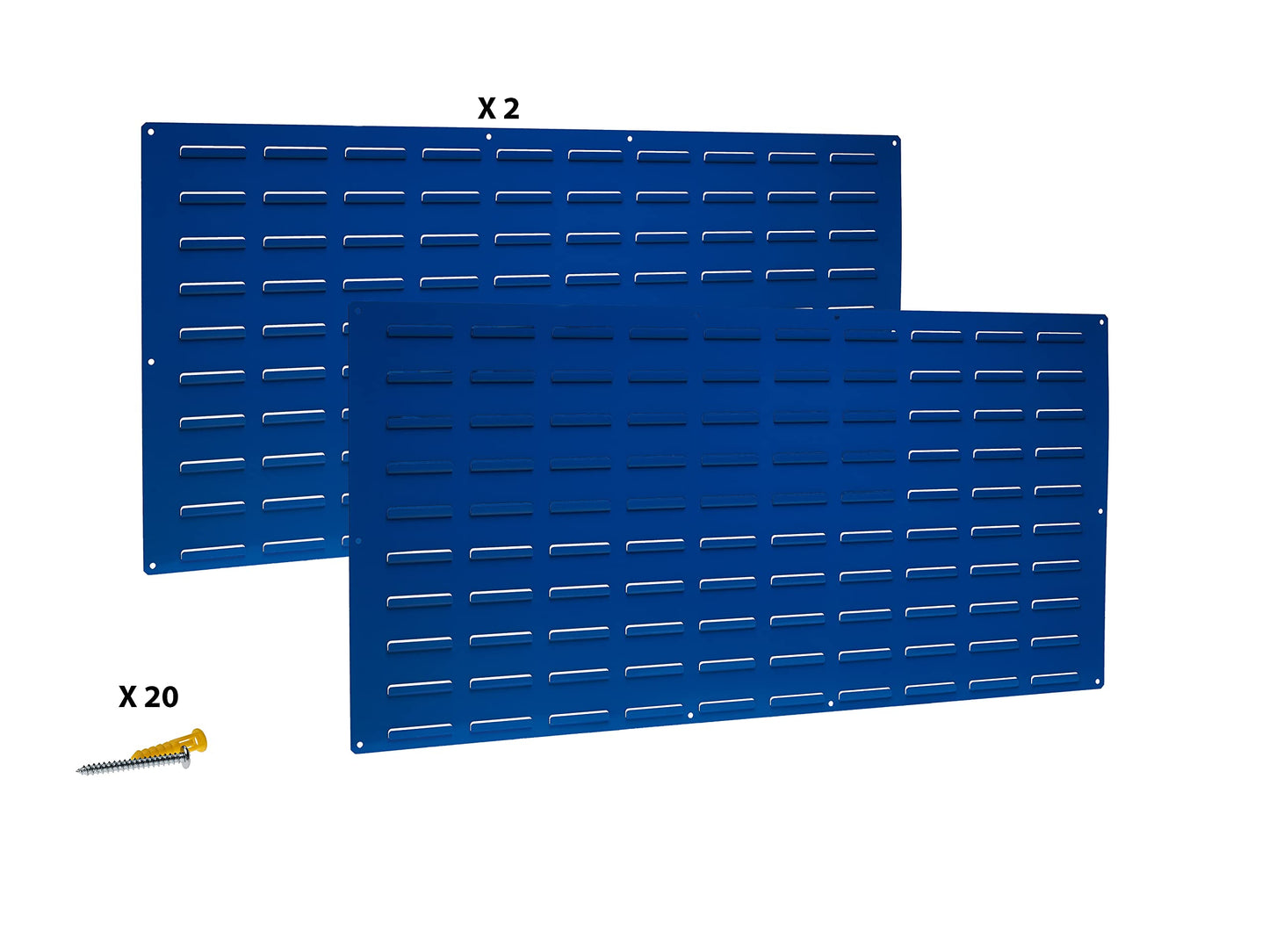 Triton Products LVP-2 LocBin Louvered Panel, 24" x 48", 18 Gauge Steel, Blue