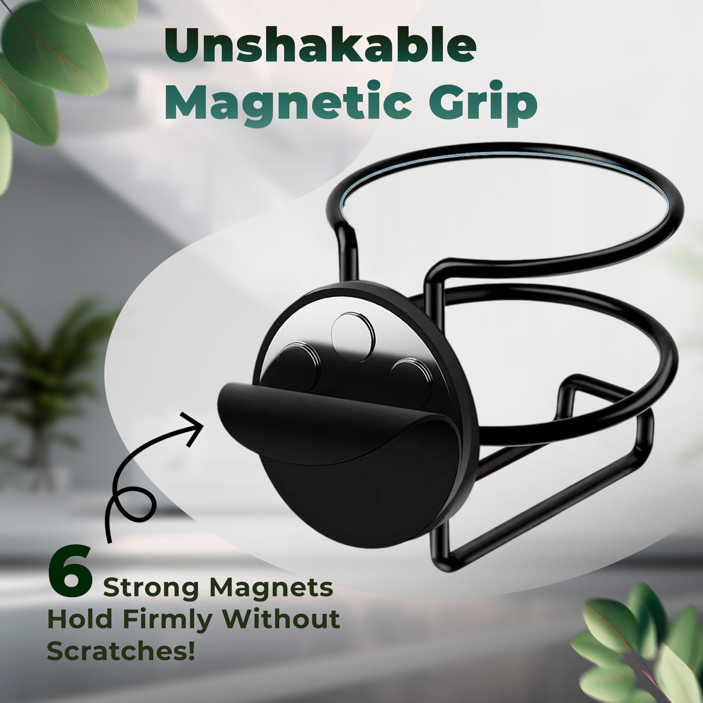 Skywin Magnetic Cup Holder, Magnetic Water Bottle Holder for Truck & Treadmil Drink Holder for Car Yacht, Truck, RV - Installs on Walls and Railings, Perfect for Cans, Bottles & Cups