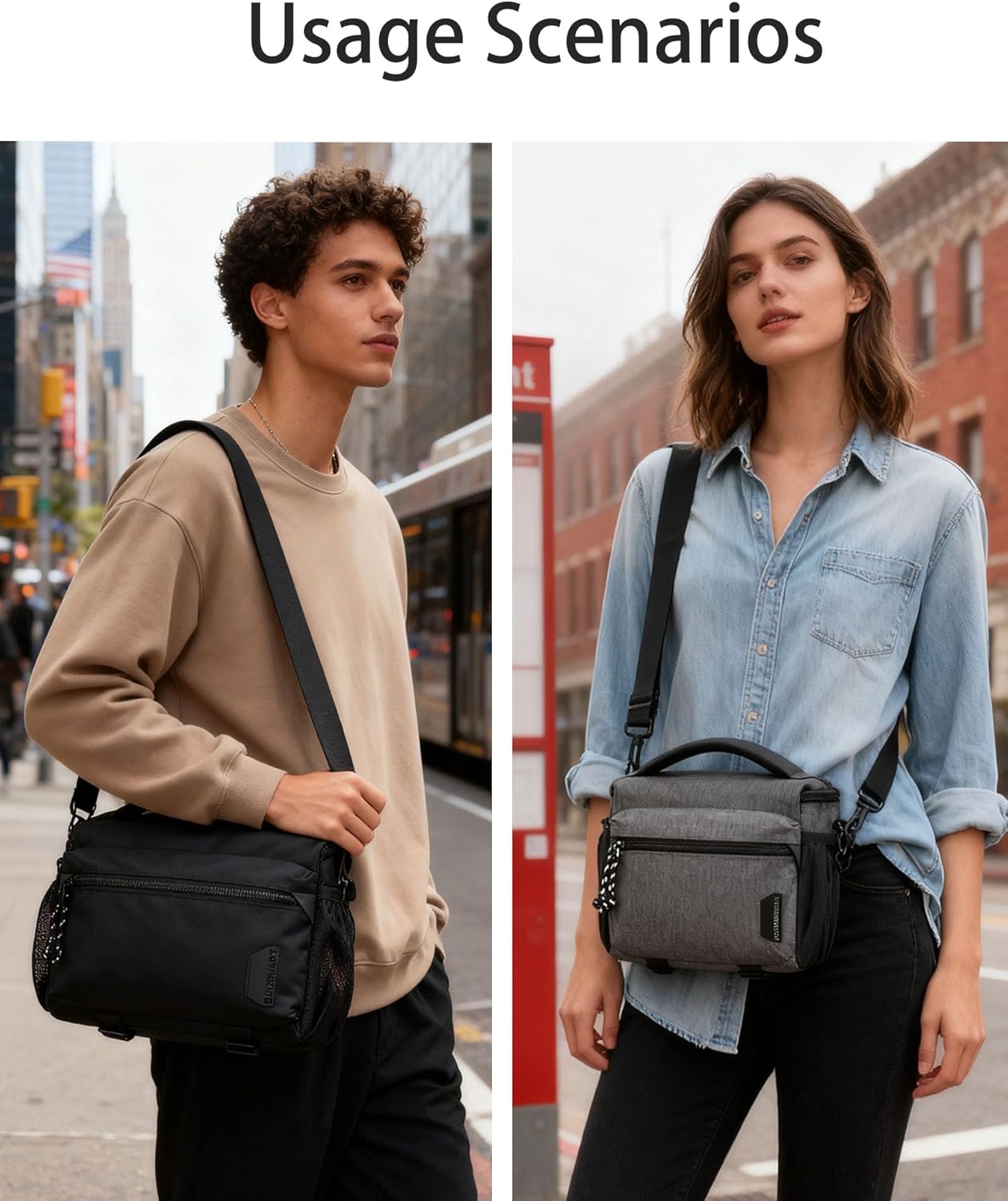 BAGSMART Small Camera Sling Bag for Photographers, Compact Camera Shoulder Bags for DSLR/SLR/Mirrorless Cameras