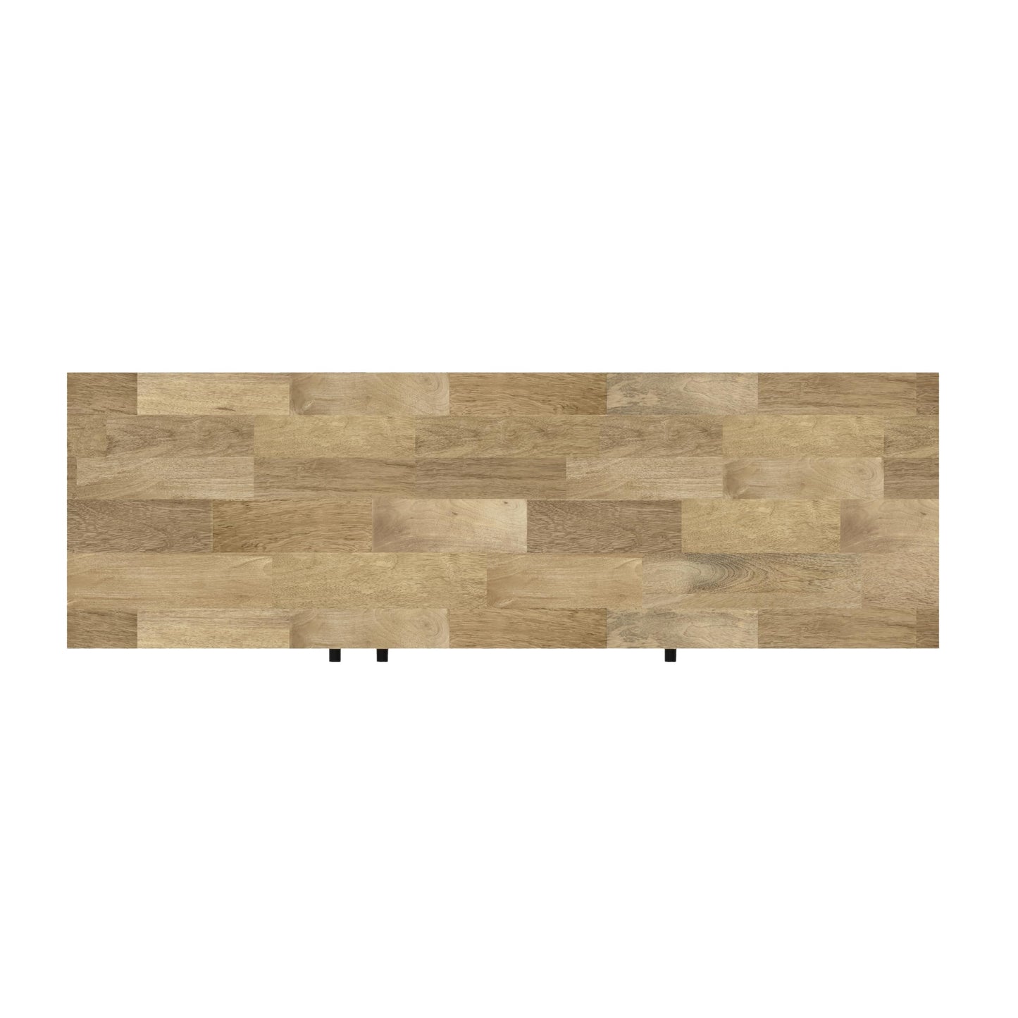 SIMPLIHOME Reeves 57 inch x 18 inch Rectangle Contemporary Modern Sideboard Buffet in Natural for The Dining Room and Kitchen