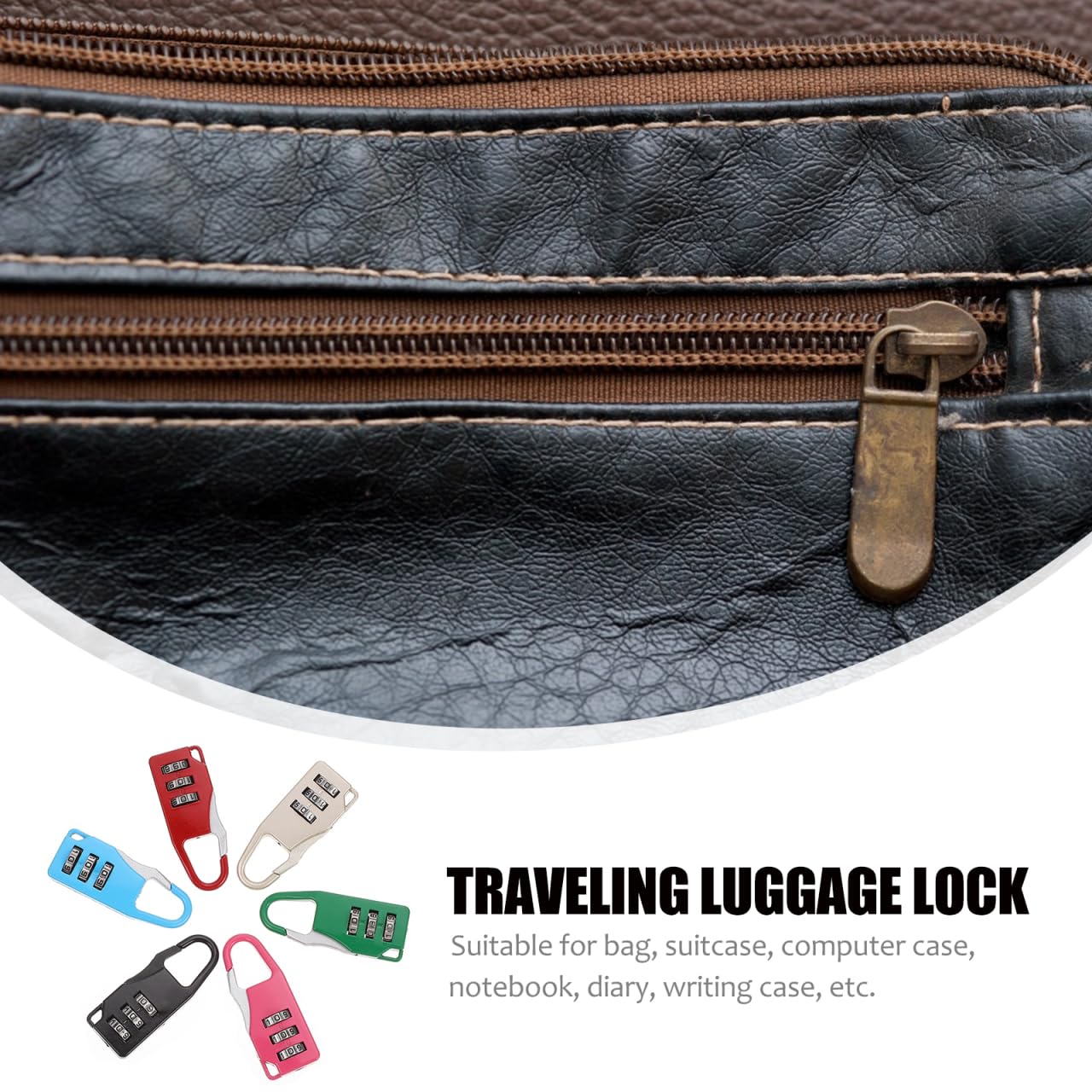 EXCEART 6 Pack Mini 3-Digit Combination Padlocks, Resettable Small Luggage Locks for Backpacks, Gym Lockers, Suitcases & Jewelry Boxes, Colorful Travel Security Accessories