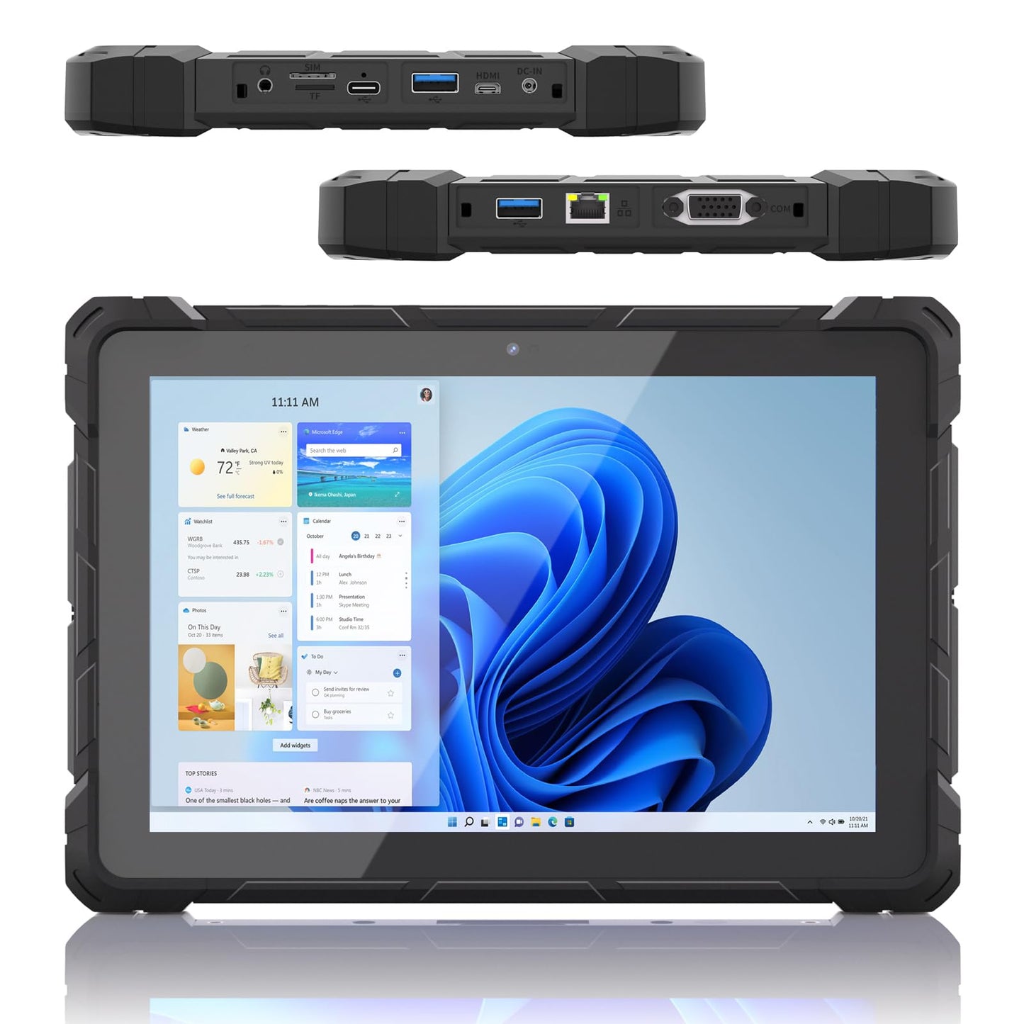 HIGOLEPC Rugged Tablet PC Outdoor Industrial Waterproof IP67 Tablet 10.1inch, J4105 Win 11 8GB RAM 128GB ROM, 1920x1200 FHD, Sunlight Readable, 8000mAh Battery, HDMI, Type-C3.1, RS232, GPS