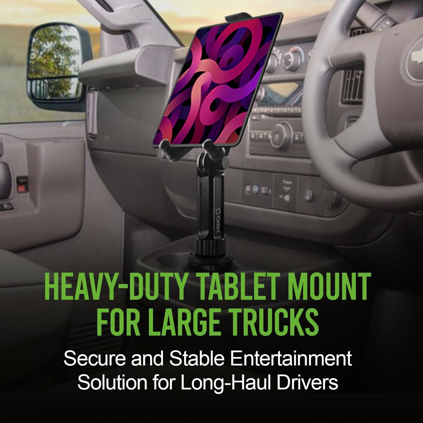 Cellet Cup Holder Tablet Mount, Car Cradle Holder Compatible for All iPad, Pro, Air, Mini Samsung Galaxy Tablet, Amazon