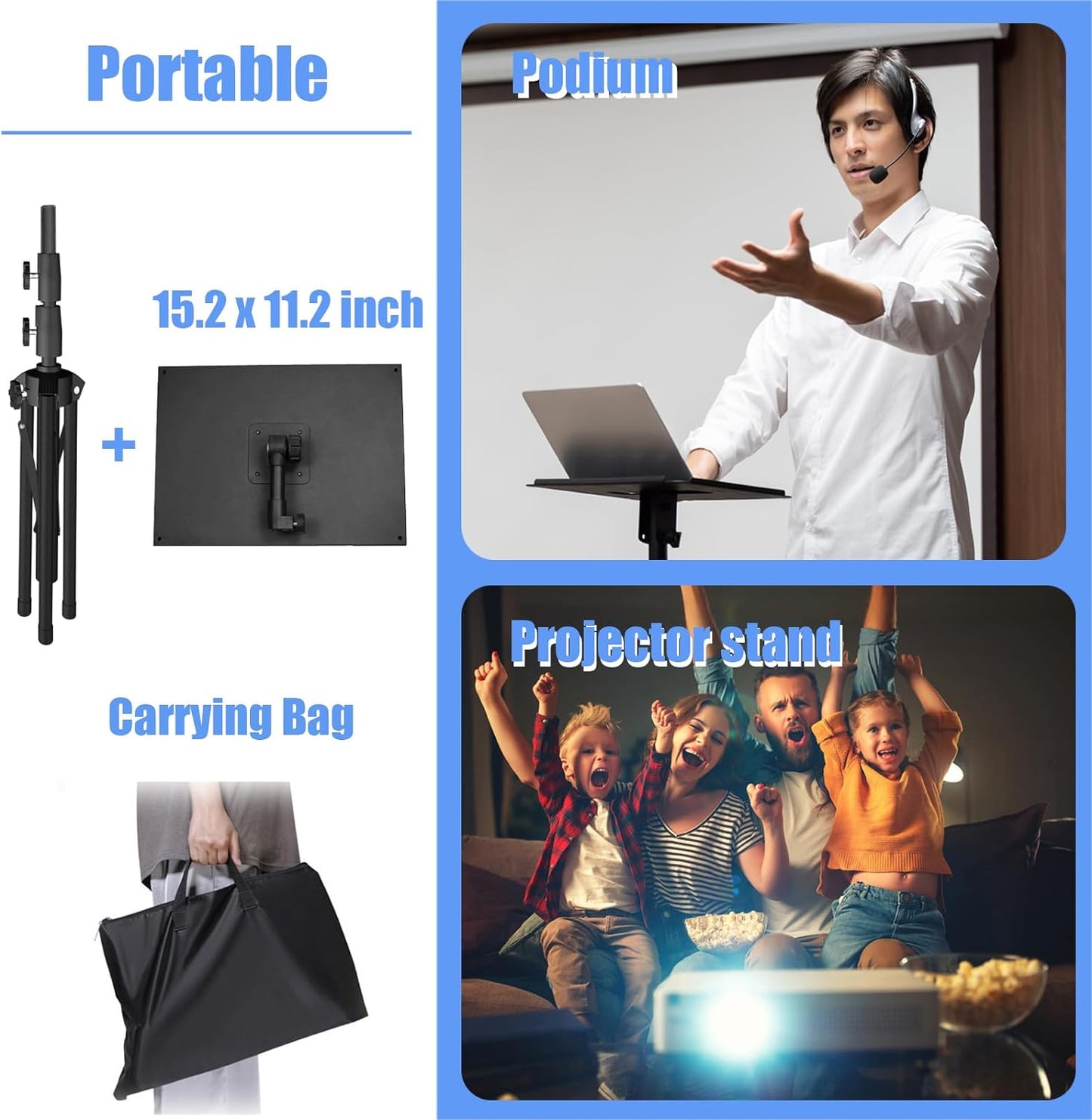 Kereal 25 50 Inch, Laptop Projector Tripod Stand, Universal Portable Floor Holder Mount Stand for DJ