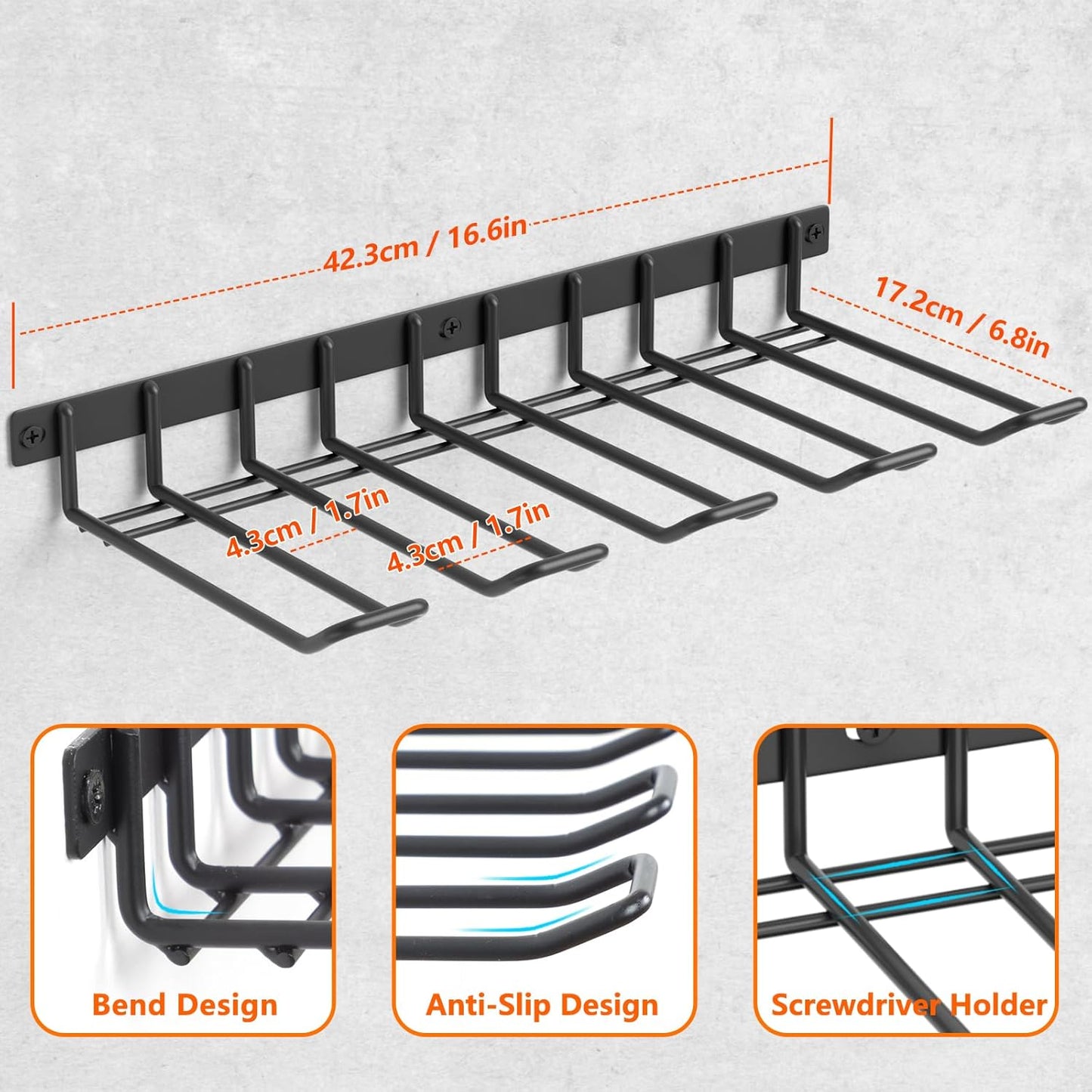 Reliahom Power Tool Organizer - Heavy Duty Cordless Drill Holder Wall Mount | Quick Installation, 1 Pack