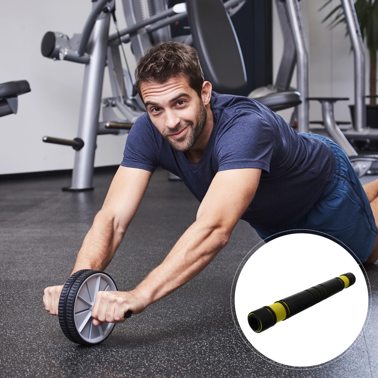 Yardwe Dumbbell Connector Rod Barbell Converter Bar Abs Fitness Equipment Weightlifting Accessory for Home Gym Strength Training 15.7 x 1.7 x 1.7 Inch