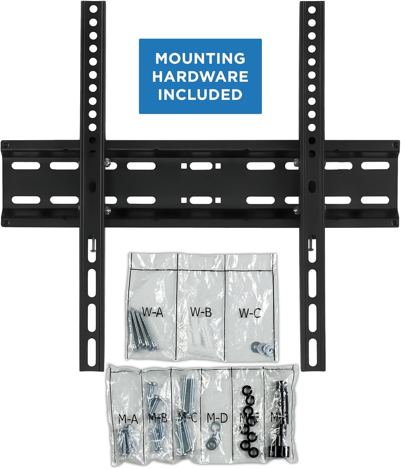 Mount-It! 30, 32, 37, 39, 40, 42, 43, 47, 49, 50, 55 inch 77 lbs 2" 400 400 Tilting Flatscreen Wall Mount TV for LED