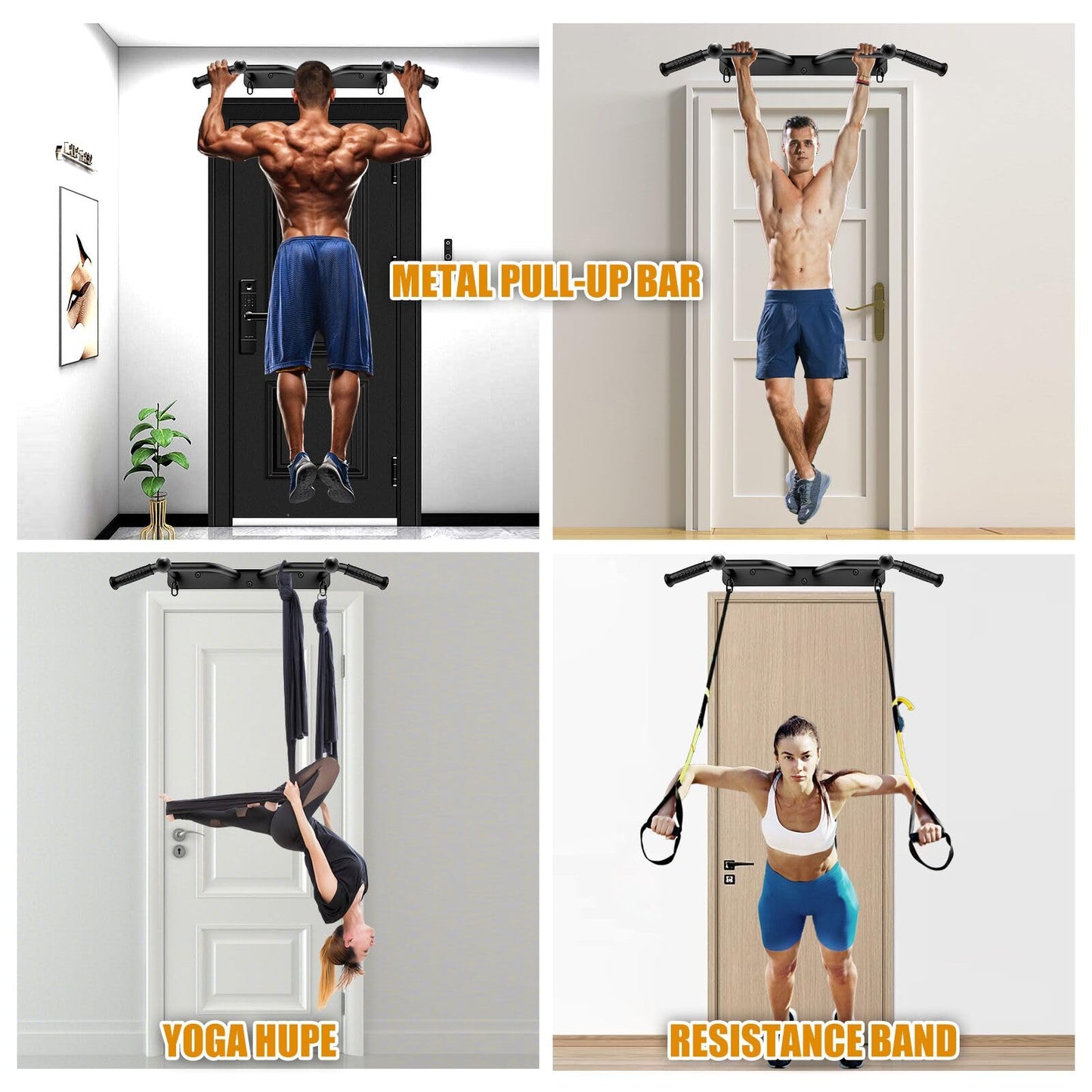Kipika Heavy Duty Wall Mounted Doorway Pull Up Bar, Multifunctional Chin Up Bar, Portable Fitness Door Bar, Body Workout Home Gym System (B: 39" Wall Mount Pull Up Bar & Ball)
