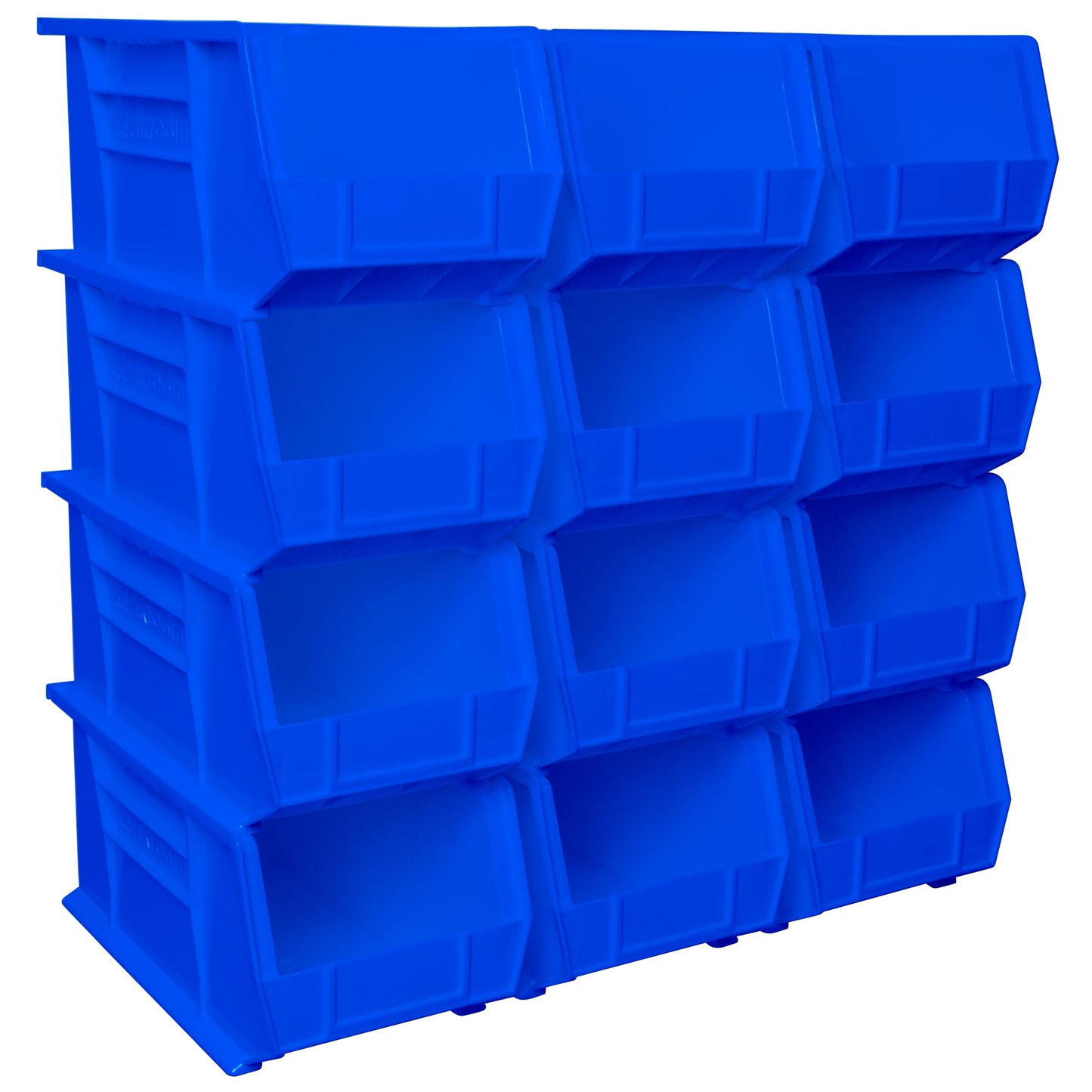 Akro-Mils 30240 AkroBins Plastic Storage Bins, Space-Saving Stackable Bins for Garage, Pantry, Craft Organization, 15 x 8 x 7 inches, Blue, 12-Pack