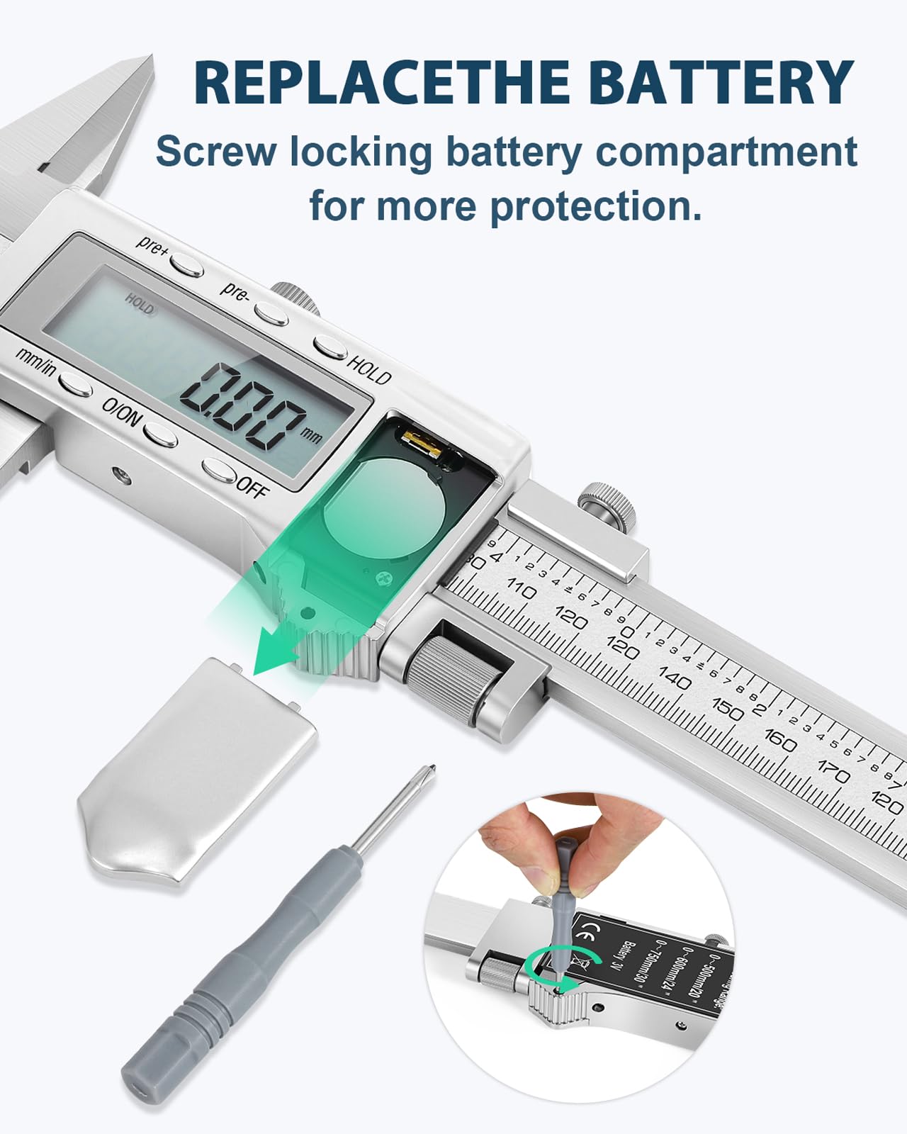 Mxmoonfree 20-Inch Digital Caliper with 4-Inch Jaw Depth, Precision Measuring Tool, Full Metal Frame, Large LCD Screen, Resolution 0.0005"/0.01mm, Ideal for Professionals & Hobbyists