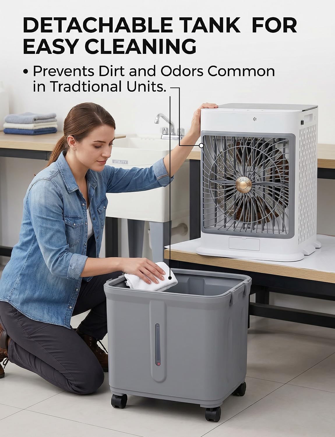 Portable Air Conditioners, Swamp Cooler Portable AC Unit for Room,Windowless Cooling Fan That Blow Cold Air with 10GAL Detachable Tank,Evaporative Air Cooler for Outdoor Indoor Garage Restaurant Patio