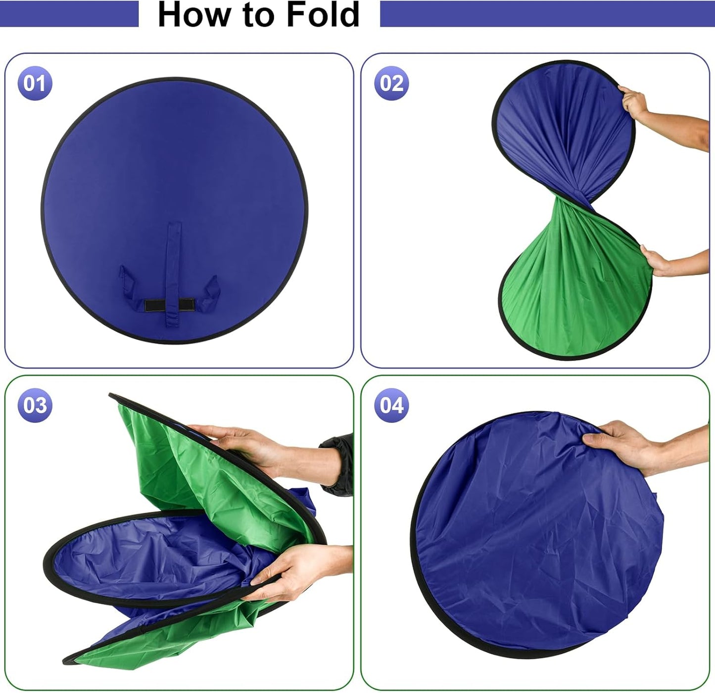 Cosmos 1 43 110 cm Pc Blue Screen Backdrop in / Diameter Foldable Portable Photography Background Green Screen Chroma