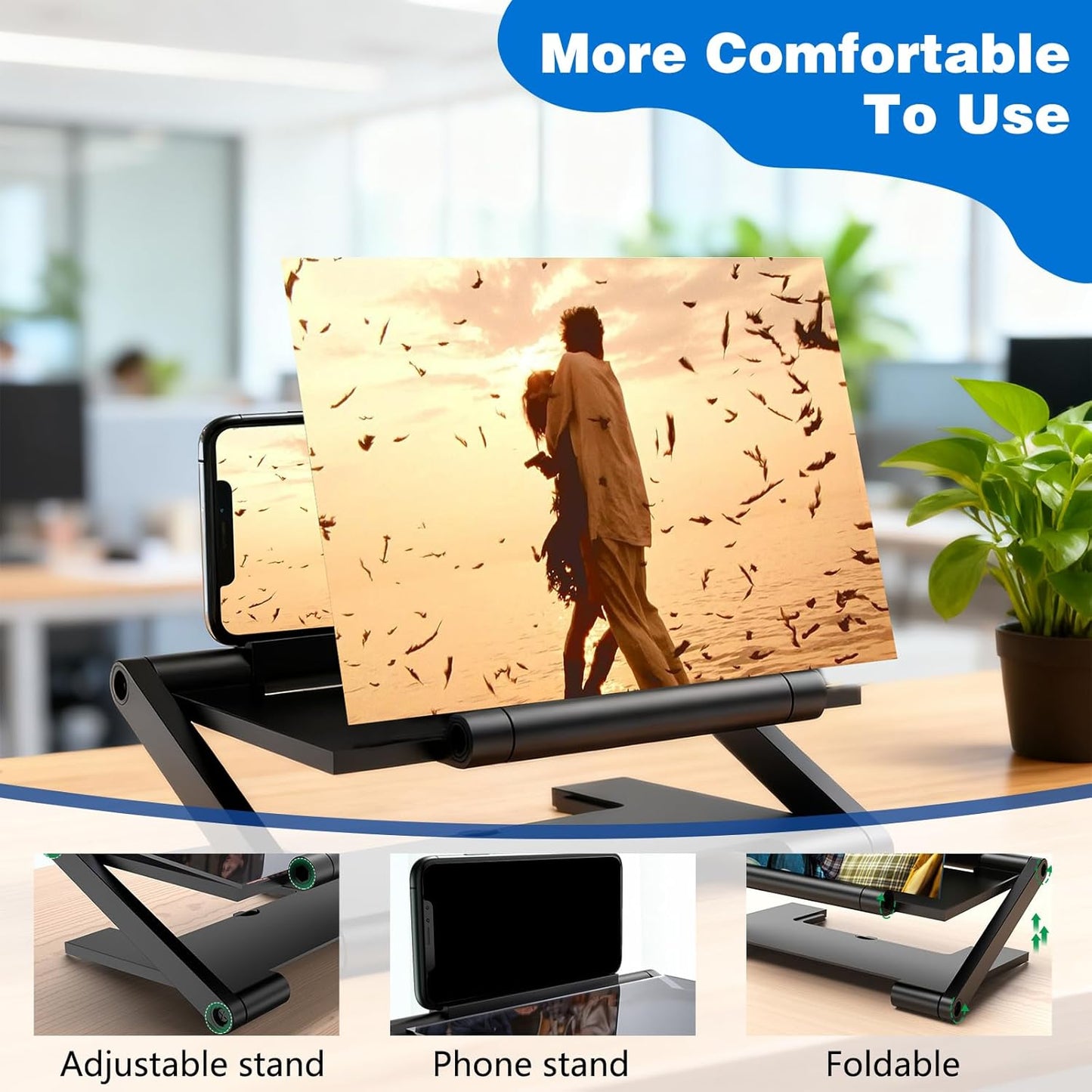 BSonata 2026 3D New Screen Magnifier Version, HD Mobile Phone Magnifier Projector Screen, Portable Foldable Phone